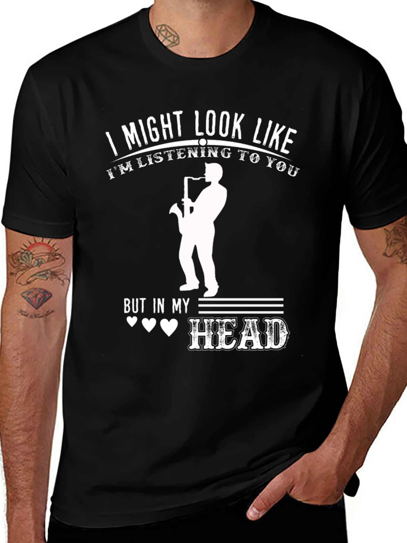 Variant 25 of Saxophone Player T-Shirt - In My Head Music Tee