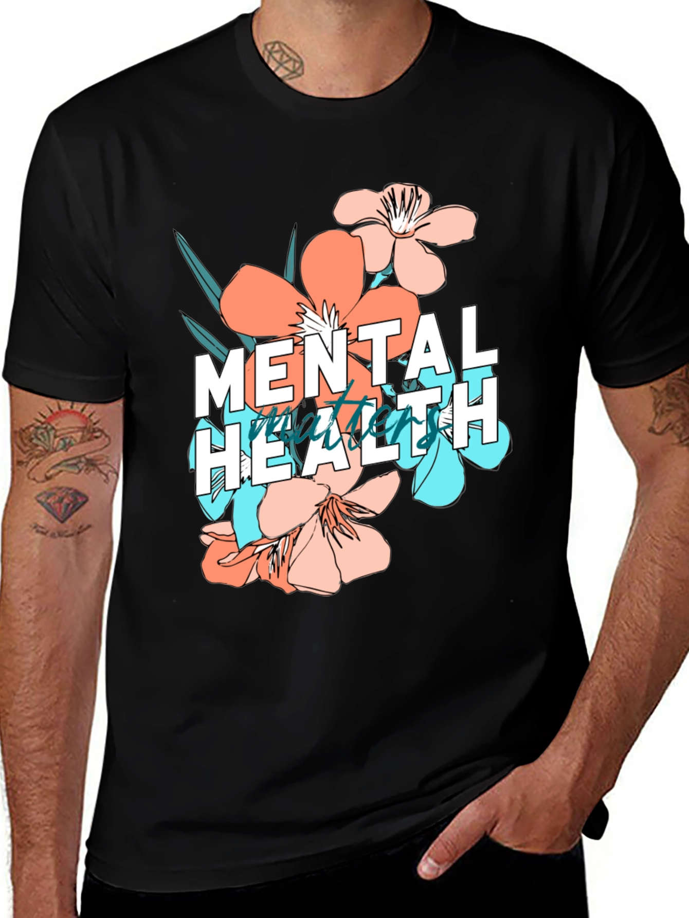 Mental Health Matters Floral Graphic T-Shirt