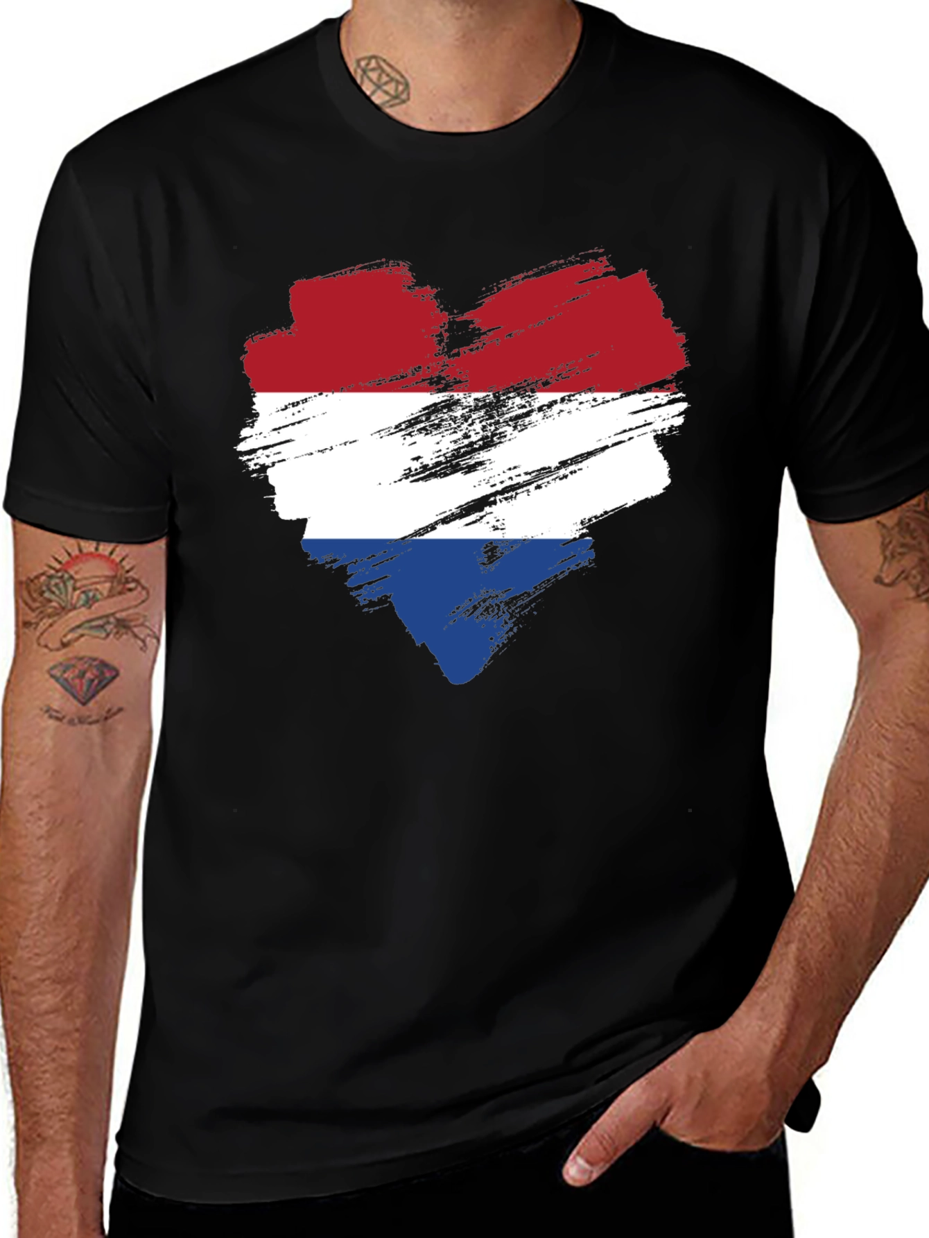Netherlands Flag Heart T-Shirt - Dutch Pride Tee