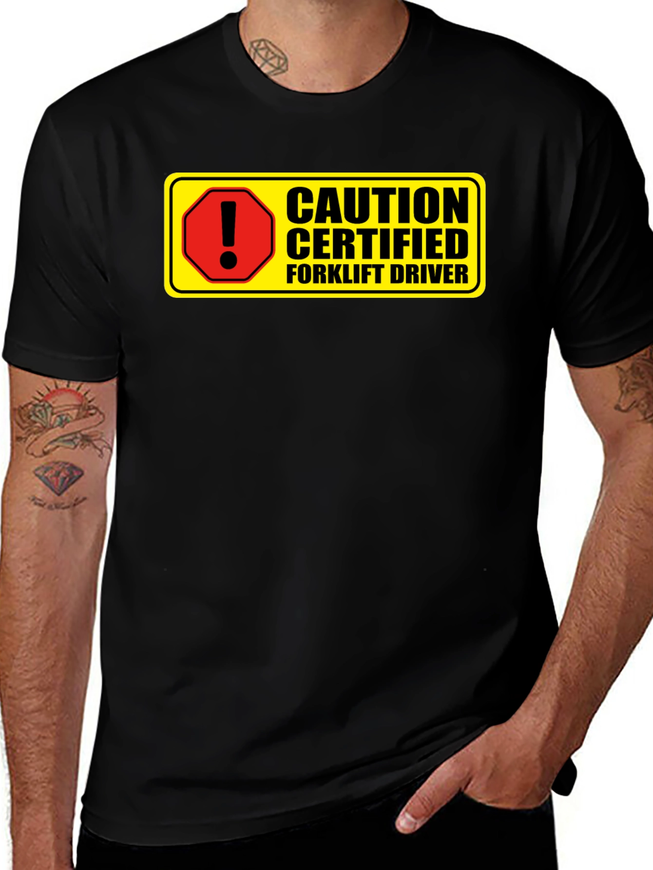 Caution Certified Forklift Driver Novelty Graphic Tee