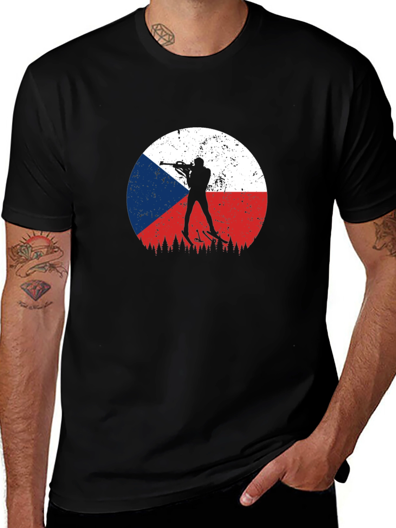 Variant 7 of Czech Biathlon Silhouette T-Shirt