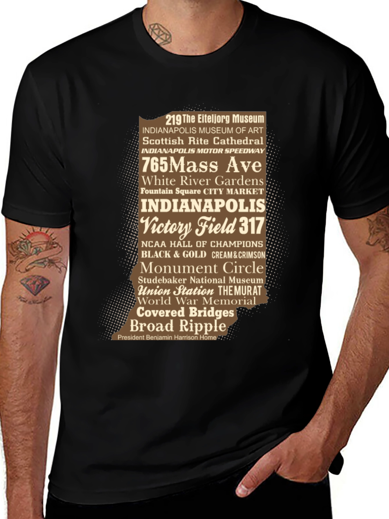 Indiana Landmarks Graphic T-Shirt