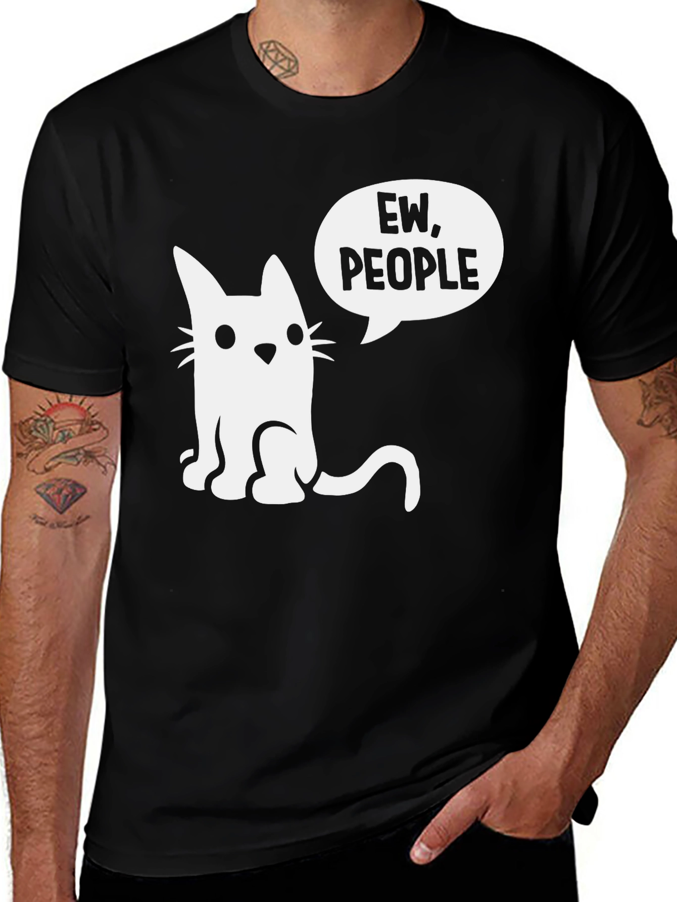 Variant 20 of Ew, People Cat Graphic T-Shirt