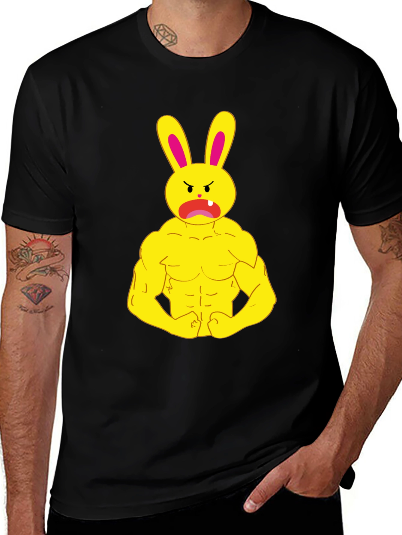 Variant 24 of Angry Bunny Gym Black T-Shirt
