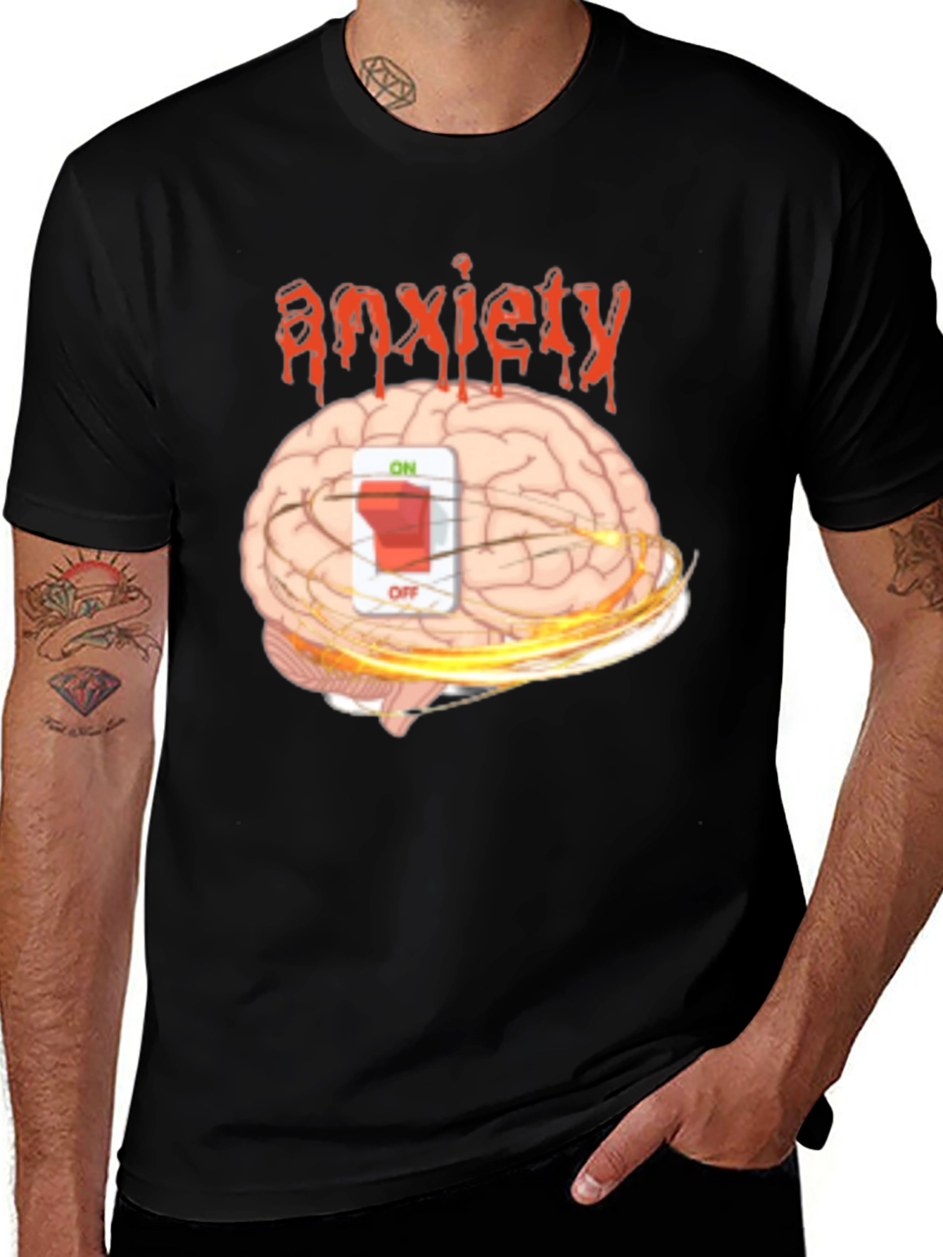 Variant 28 of Anxiety Brain Switch T-Shirt - Turn It Off!