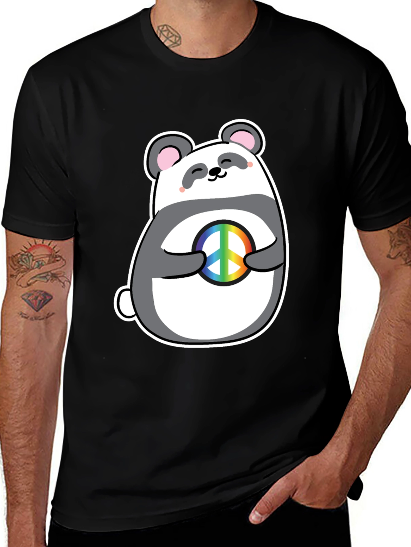 Variant 22 of Panda Peace Sign Graphic T-Shirt - Unisex