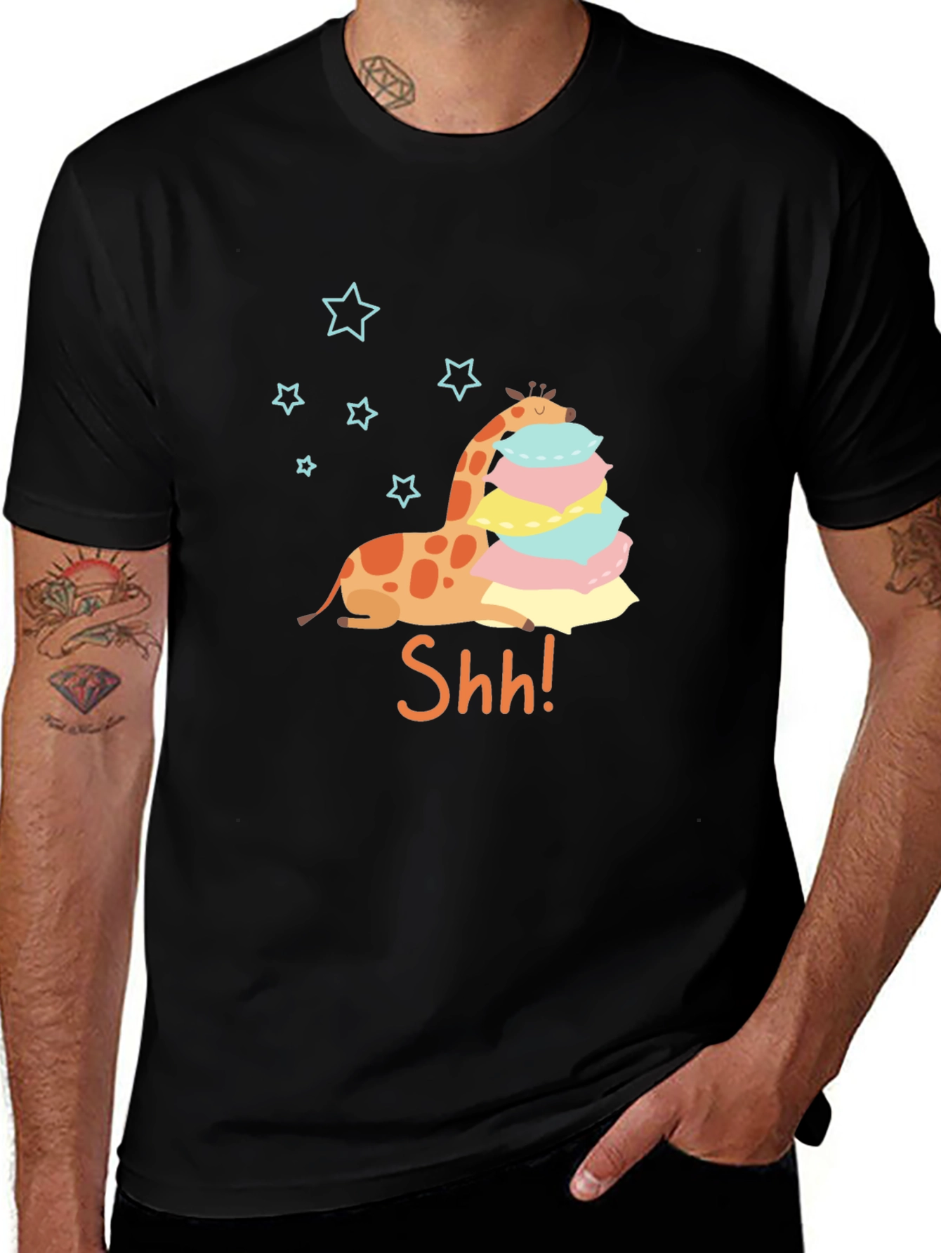 Variant 18 of Giraffe Shh! Graphic Tee - Cute & Comfy T-Shirt