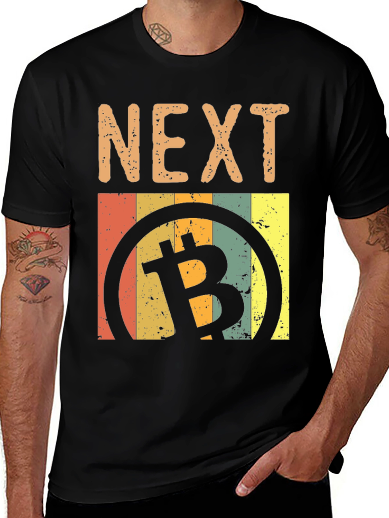 Black Next Bitcoin Retro Style Graphic Tee main image