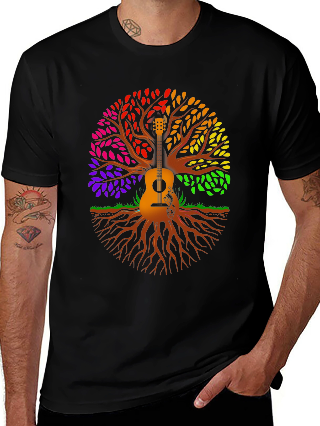 Variant 28 of Guitar Tree Graphic T-Shirt - Music Lover Tee