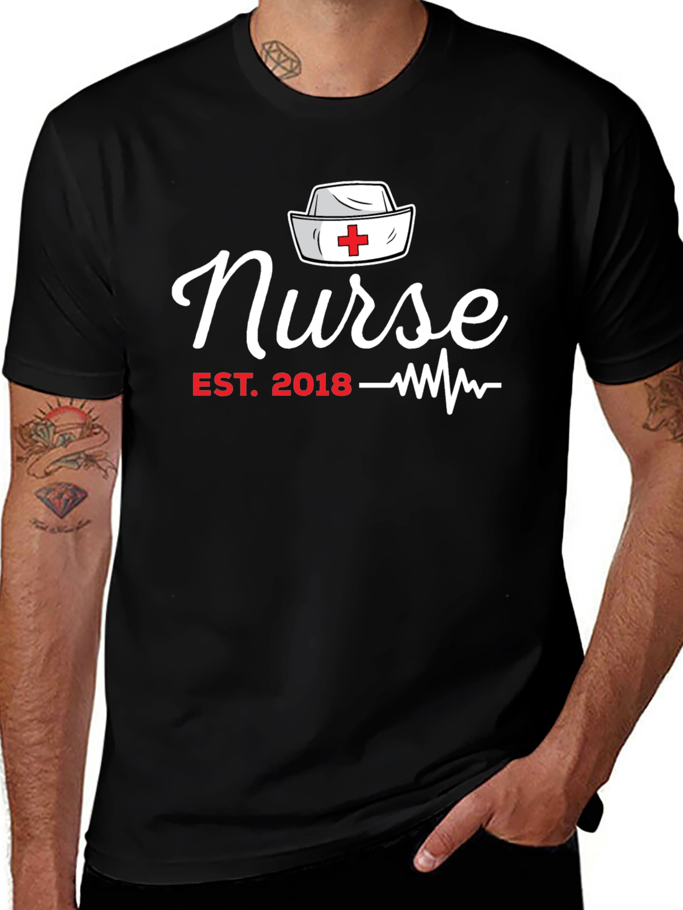 Variant 30 of Nurse Est. 2018 Black Graphic T-Shirt