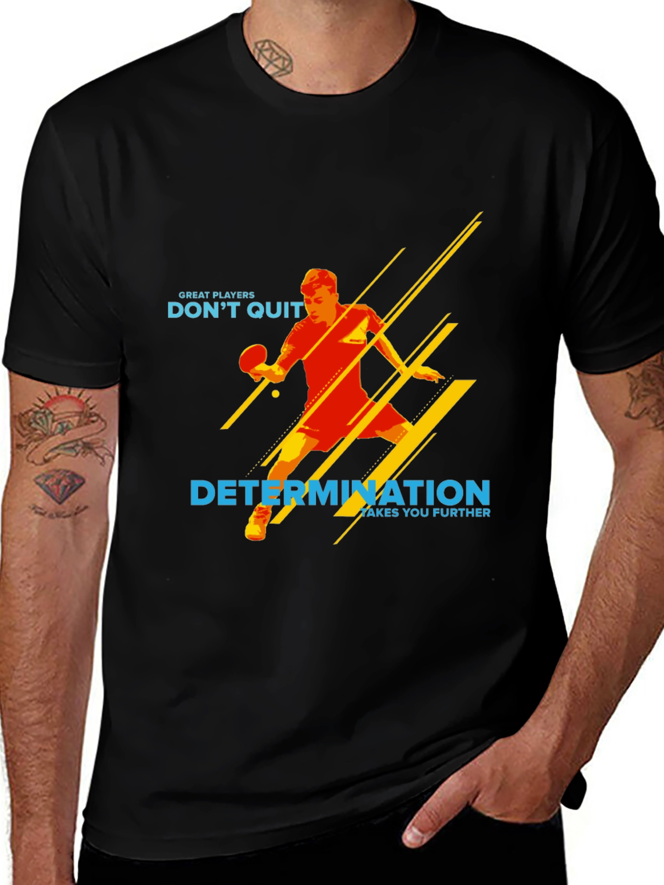 Determination T-Shirt - Table Tennis Player Design