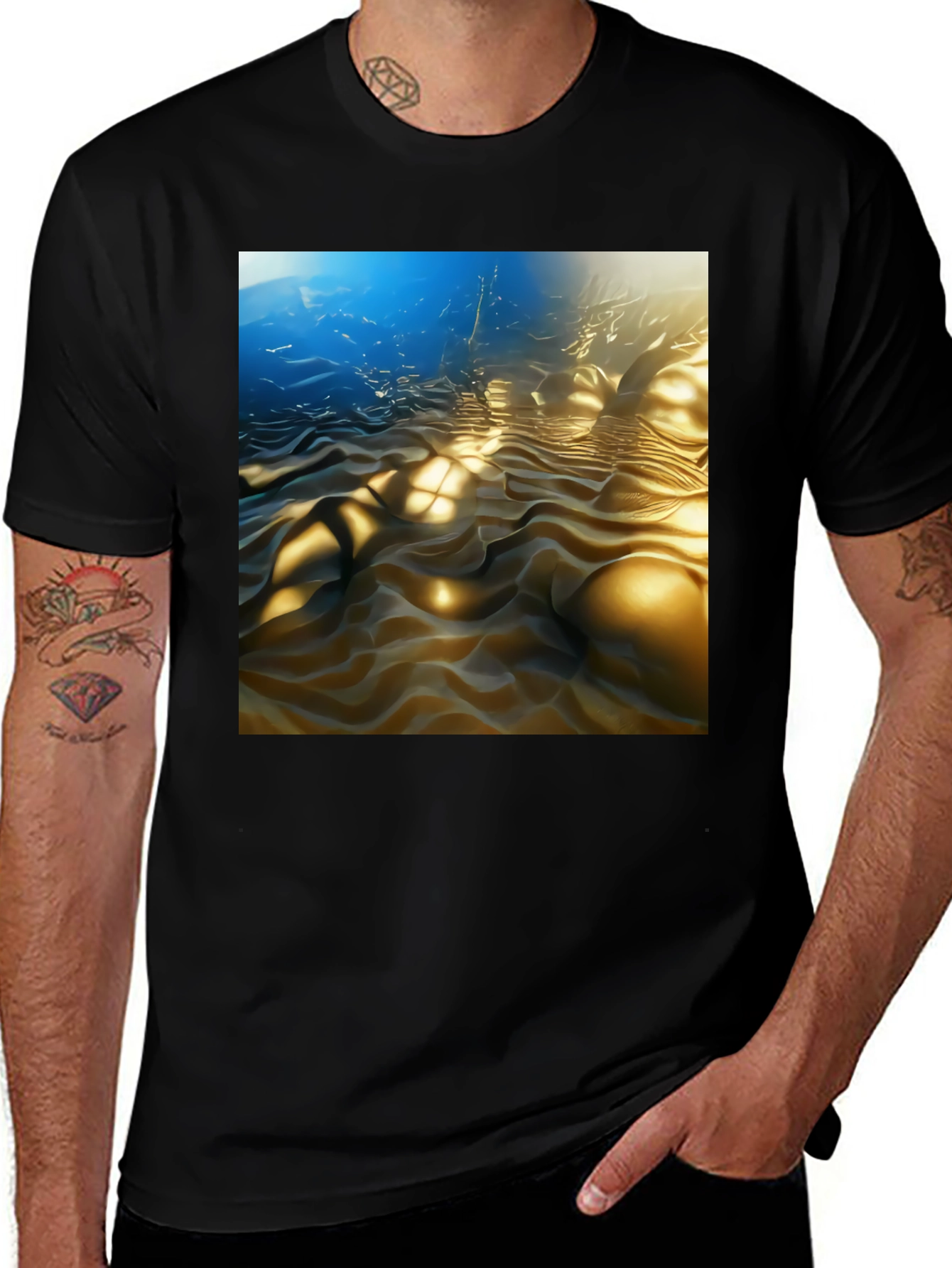 Variant 23 of Surreal Sandscape Black Tee