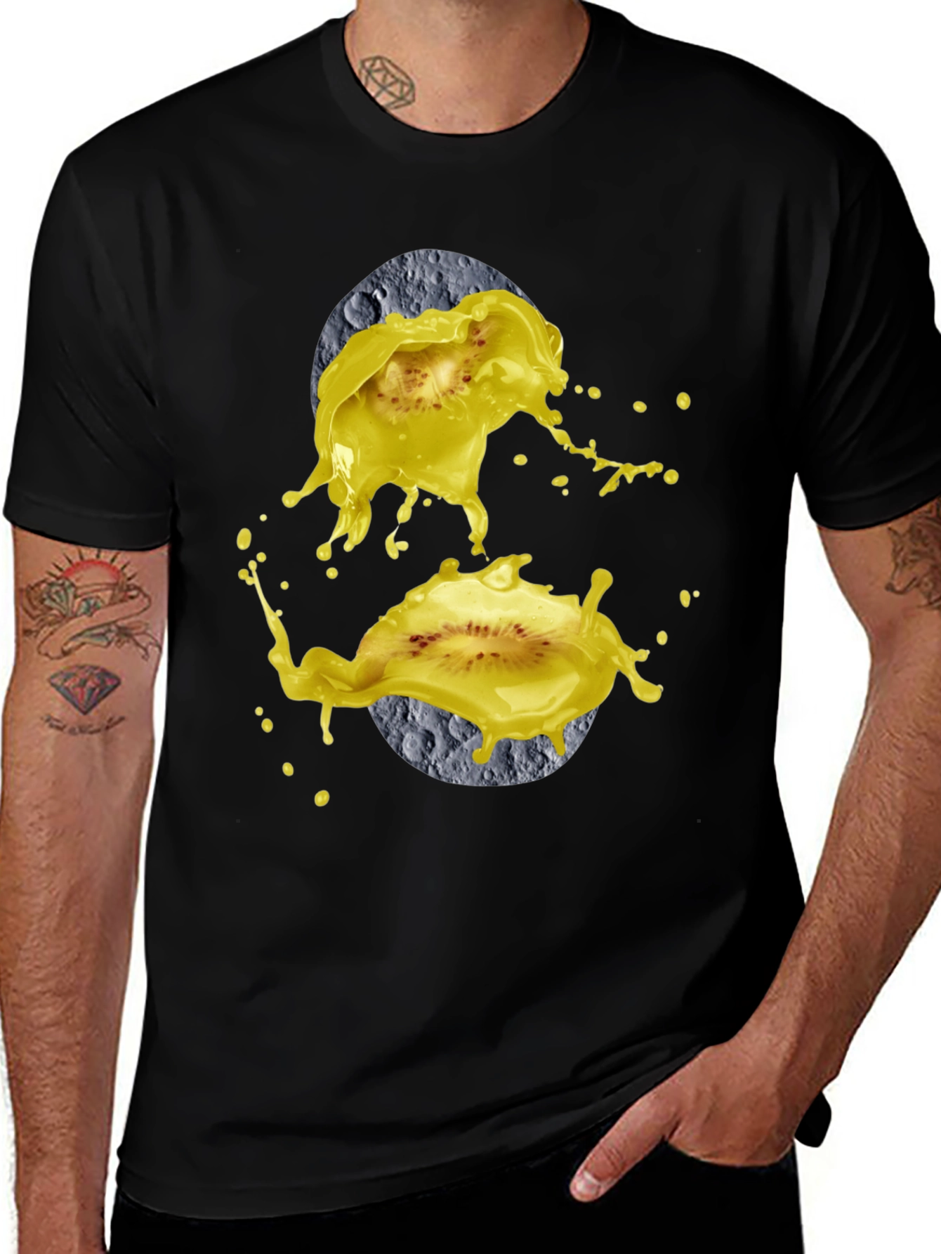 Variant 7 of Kiwi Splash Graphic Tee - Unique Design