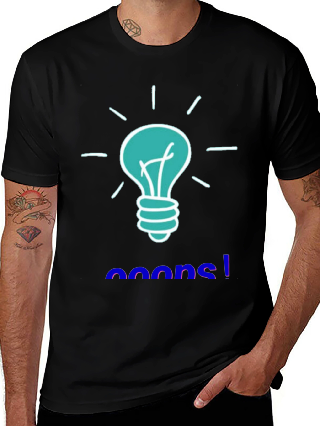 Variant 18 of Idea Lightbulb Graphic Tee - Men's Black T-Shirt