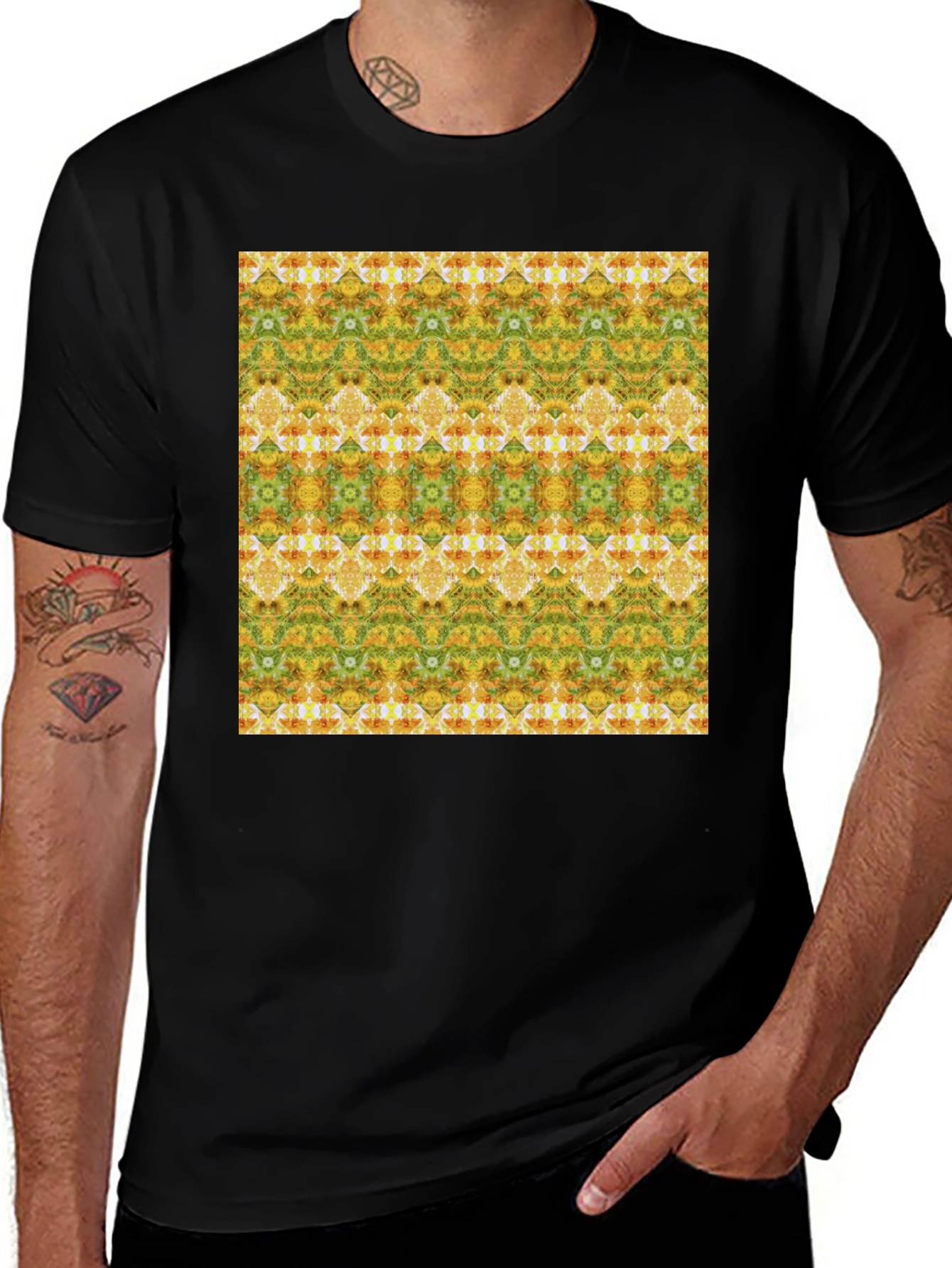 Variant 7 of Kaleidoscope Pattern Print Tee - Stylish Casual Wear