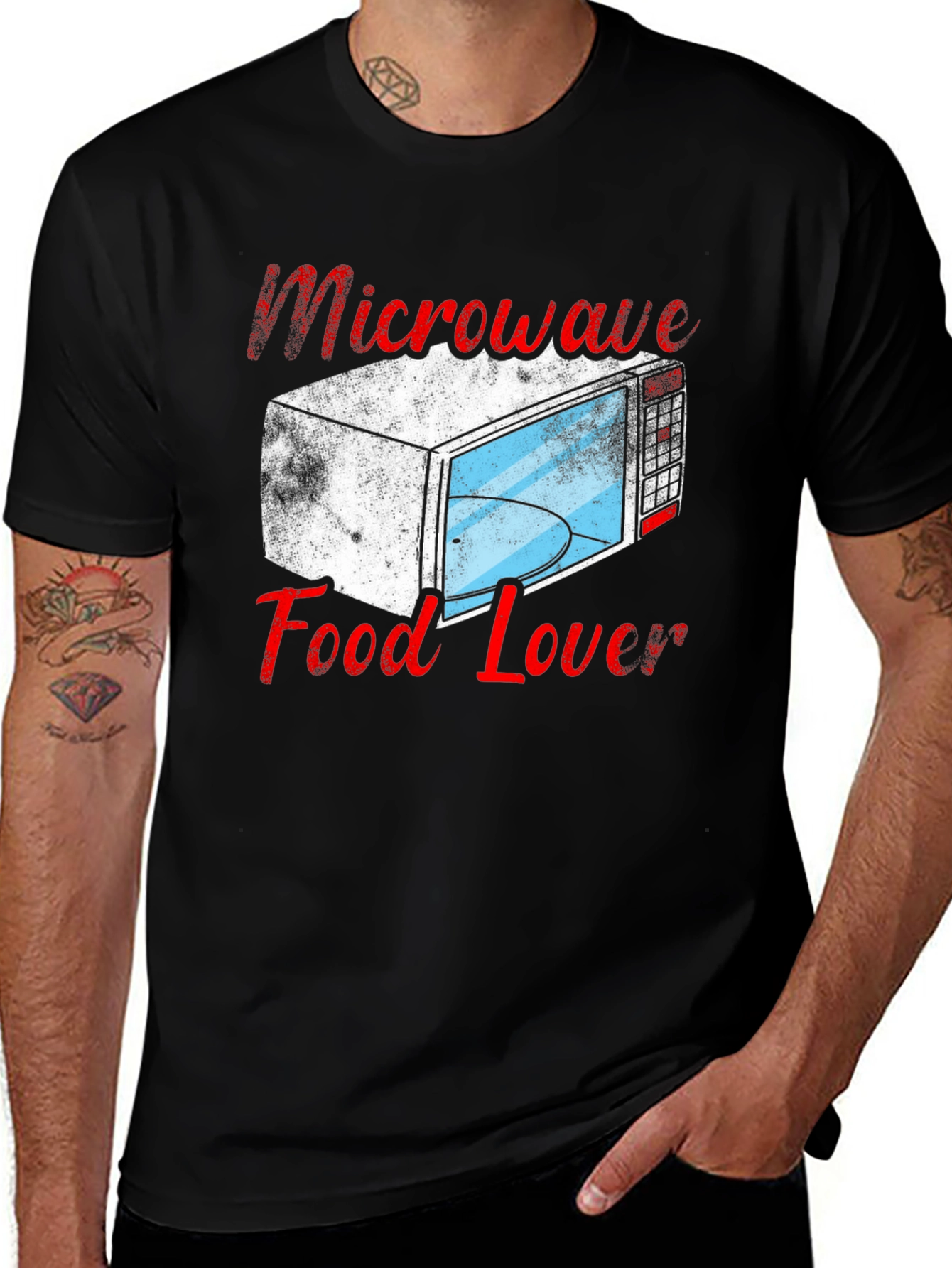 Black Microwave Food Lover T-Shirt - Funny Cook Tee main image