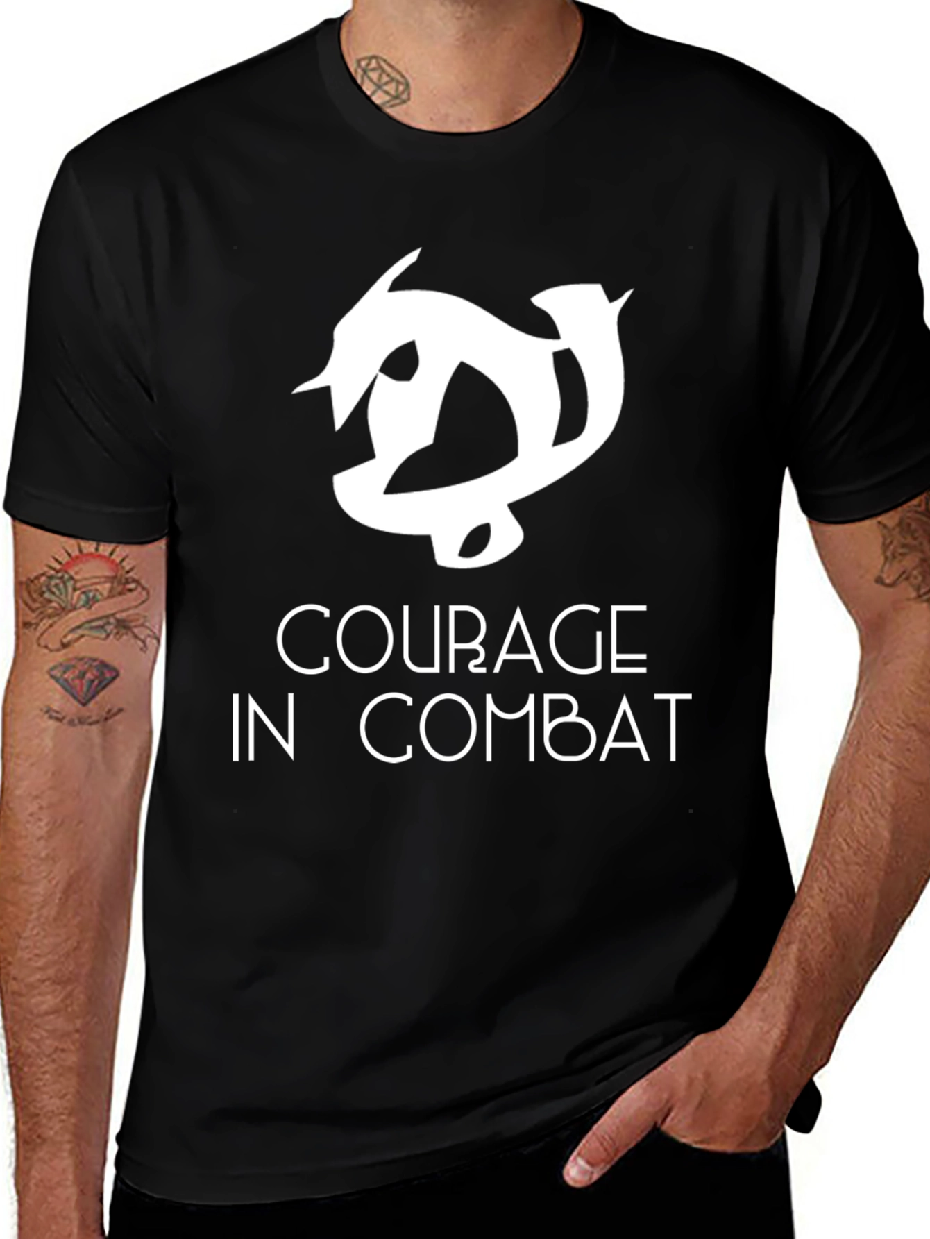 Variant 3 of Courage In Combat Graphic T-Shirt - Bold Design