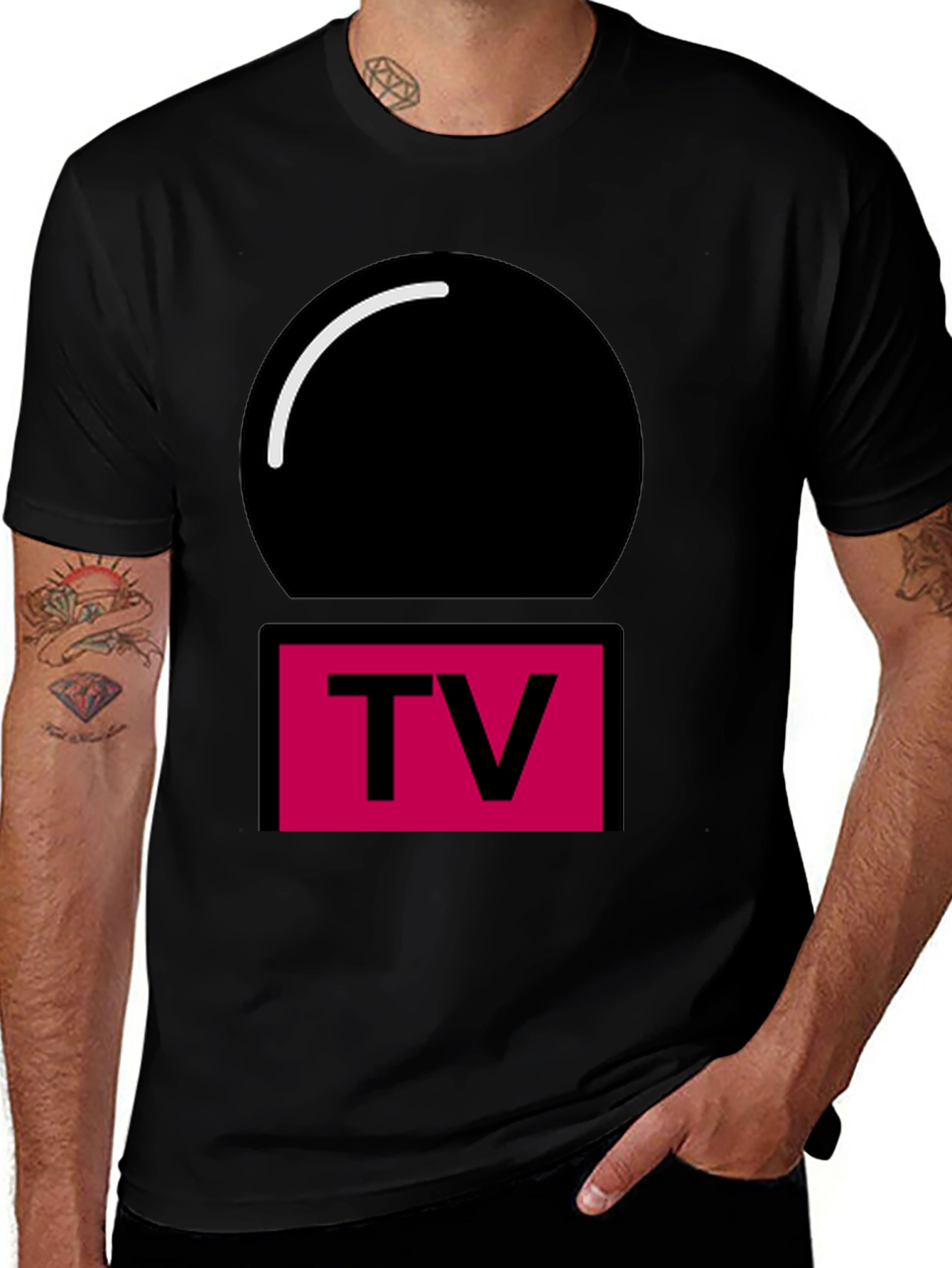 Variant 21 of Retro TV Black T-Shirt - Classic Television Graphic Tee