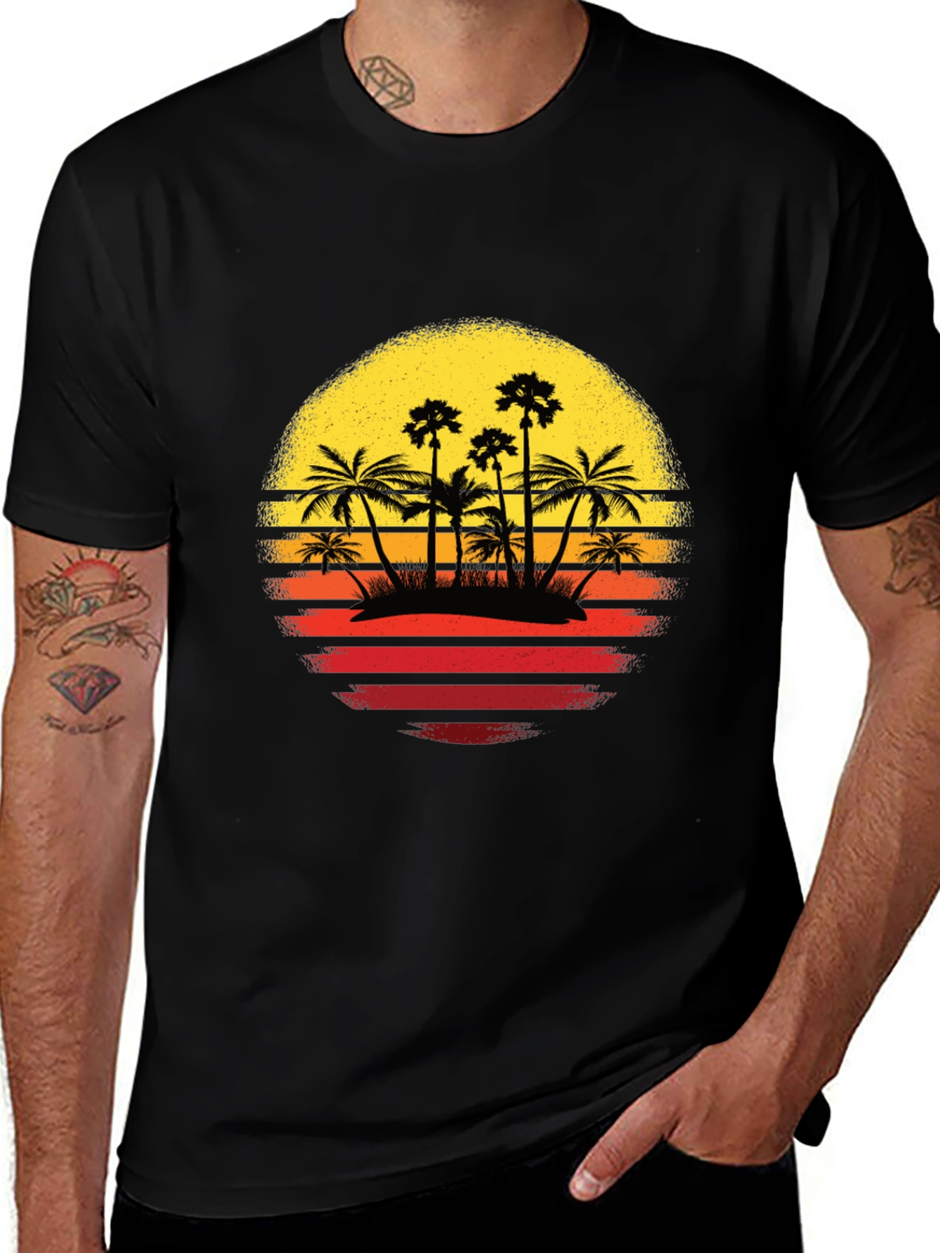 Retro Palm Tree Sunset T-Shirt