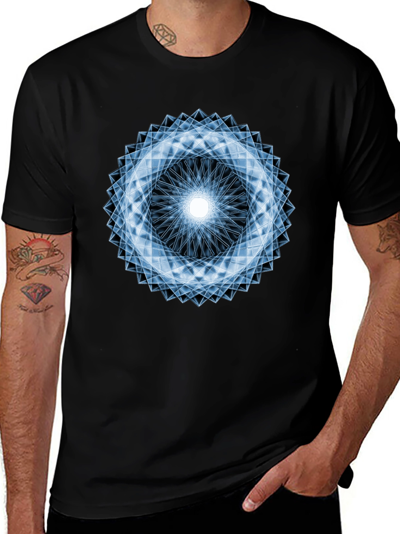 Variant 22 of Geometric Lightburst Graphic Tee - Modern Design