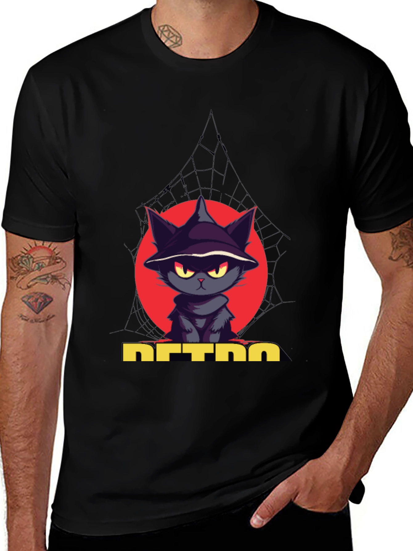 Variant 14 of Retro Cat Wizard T-Shirt