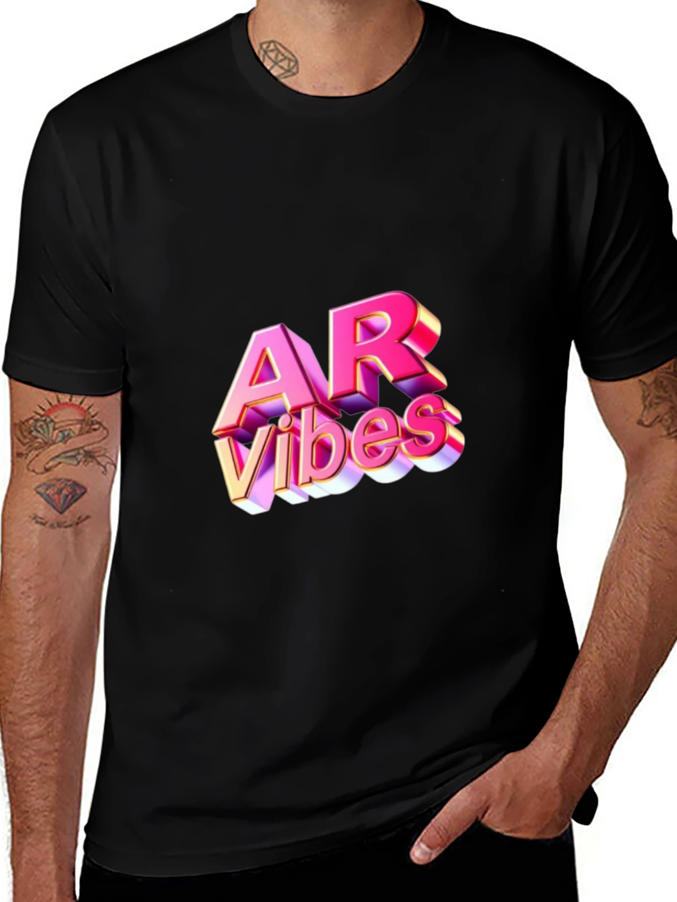 Variant 17 of AR Vibes Black T-Shirt Trendy Casual Wear
