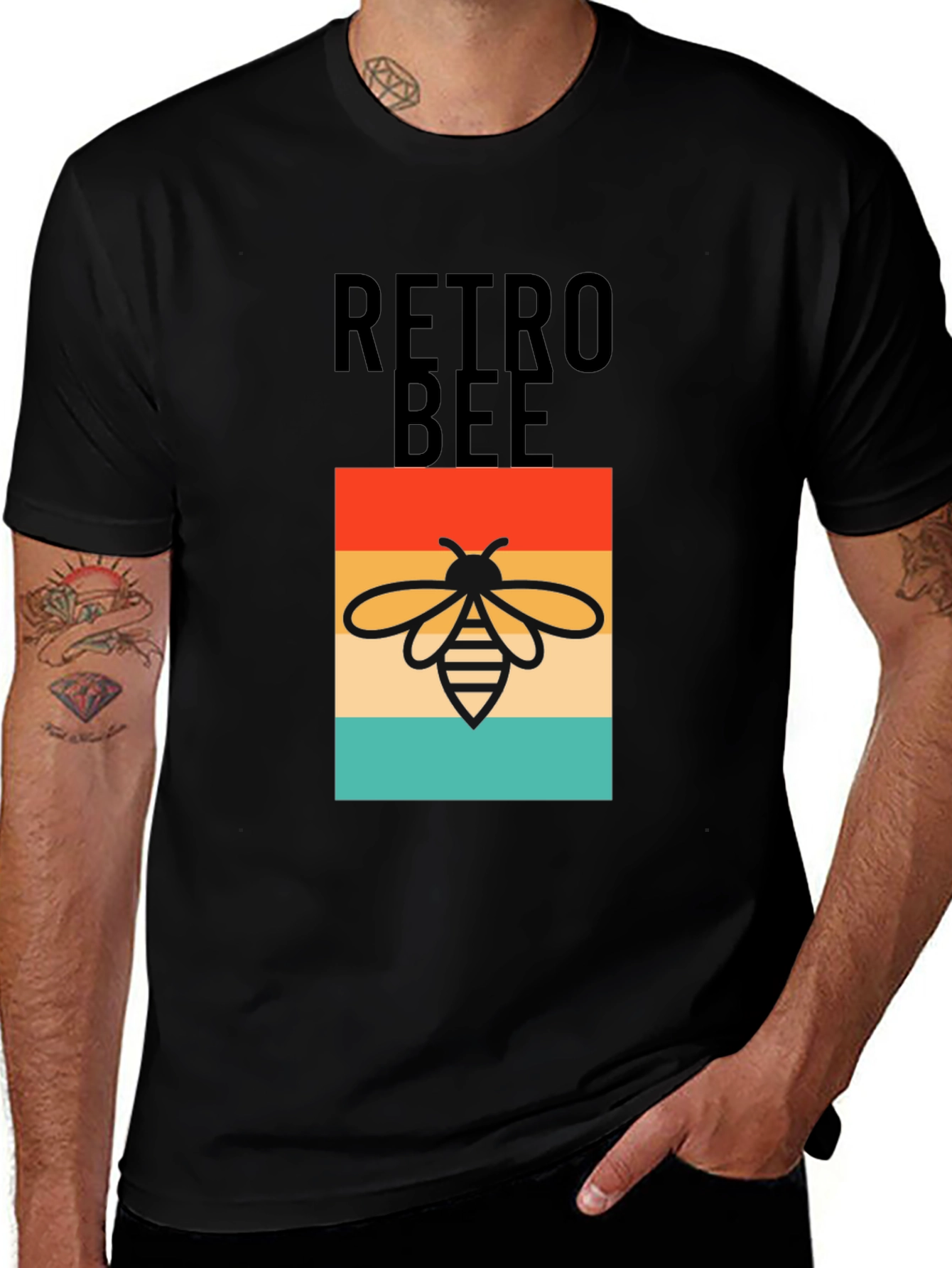 Variant 12 of Retro Bee Graphic Tee - Stylish Cotton Blend