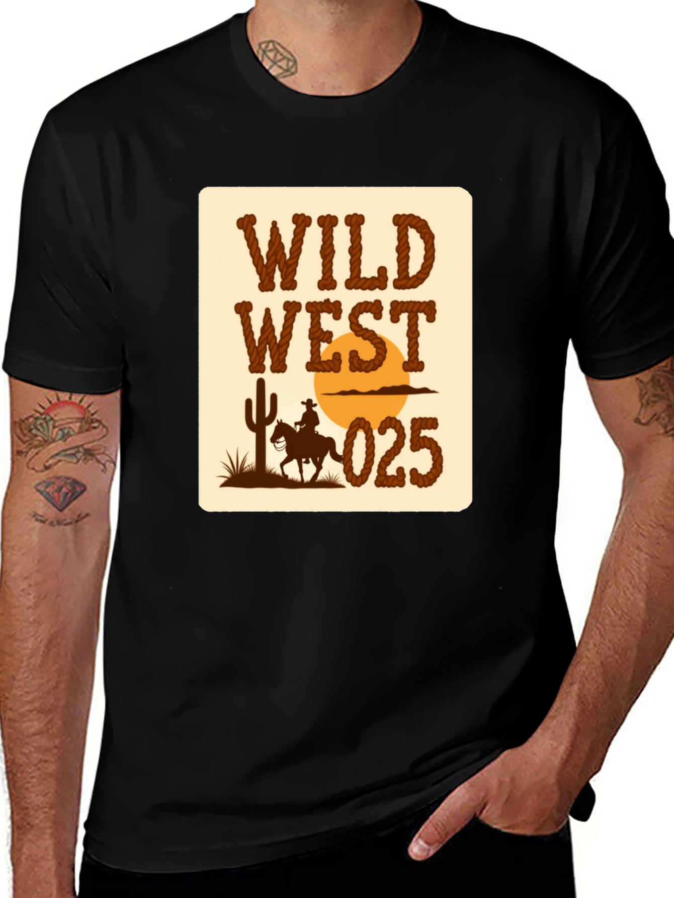 Variant 17 of Wild West Graphic T-Shirt - Cowboy Design
