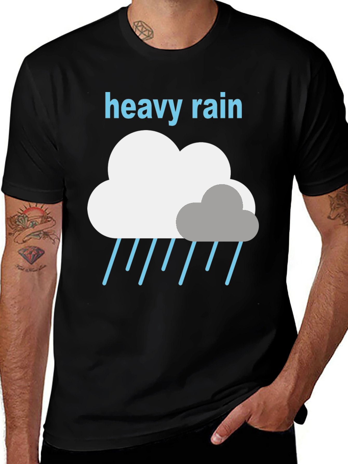 Variant 20 of Heavy Rain Graphic Tee - Weather Lover's T-Shirt