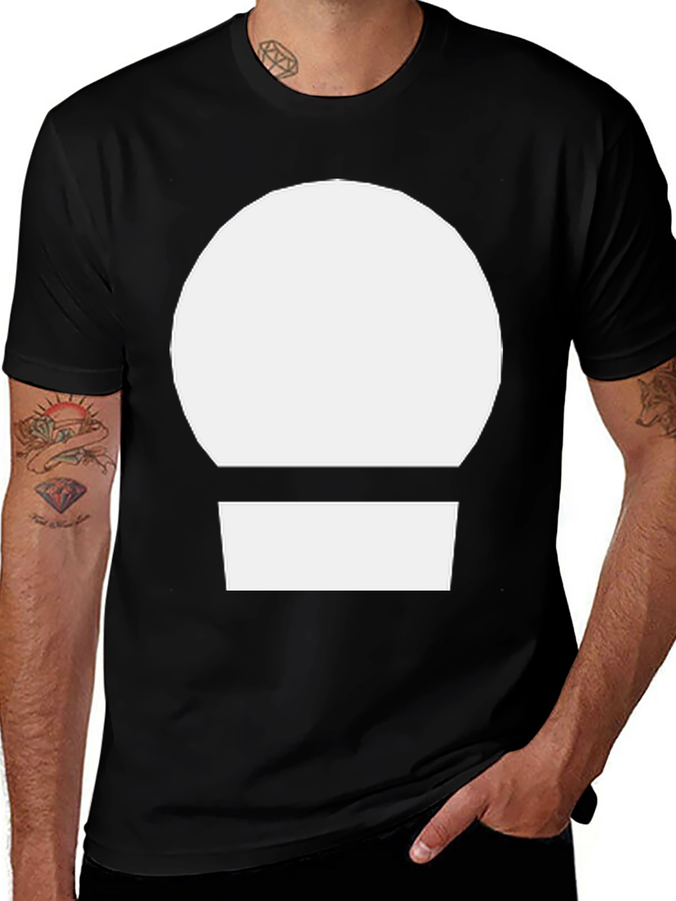 Variant 8 of Minimalist Graphic Tee - White Circle Design