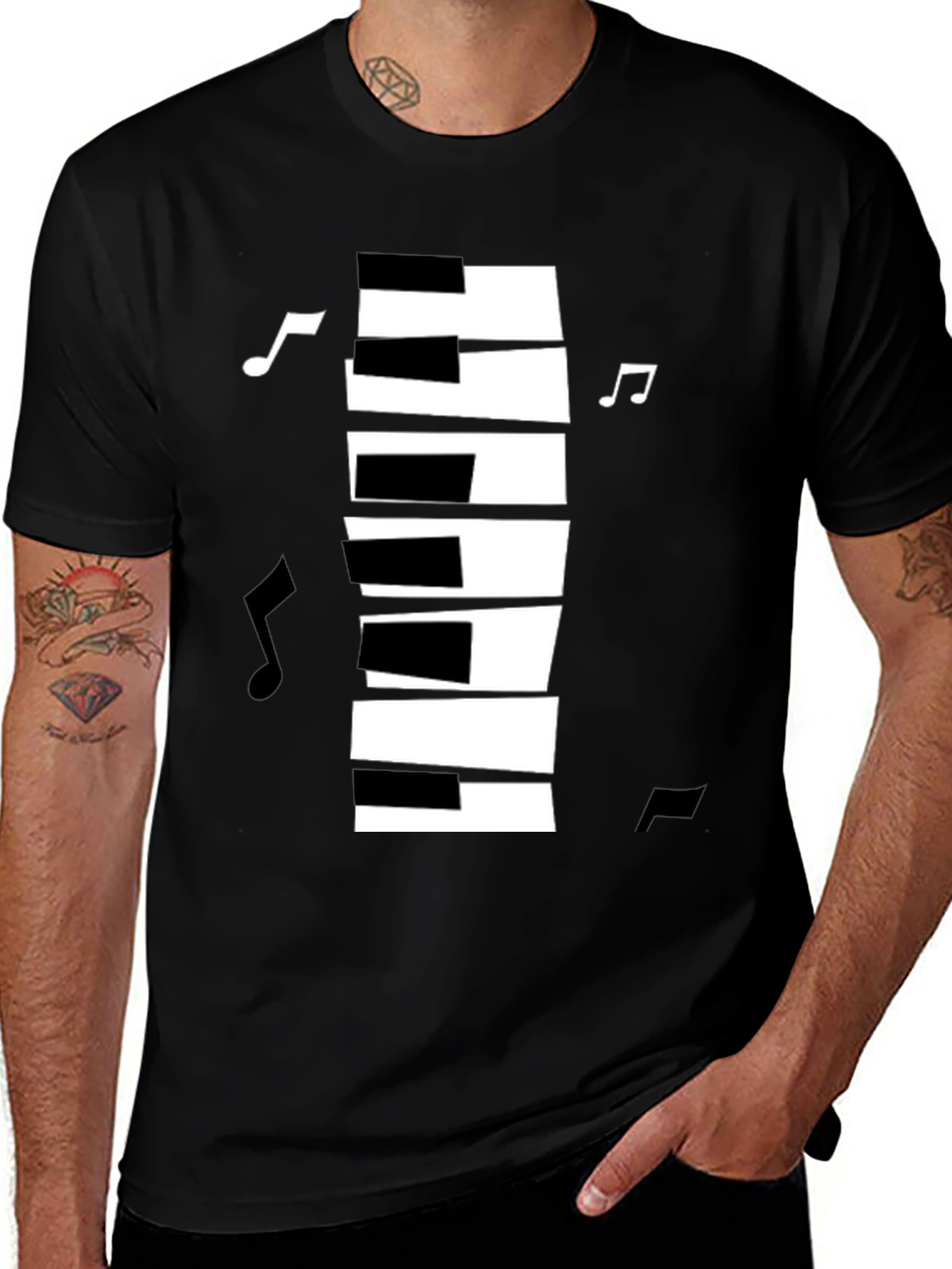 Variant 22 of Piano Keys Music Notes Graphic T-Shirt