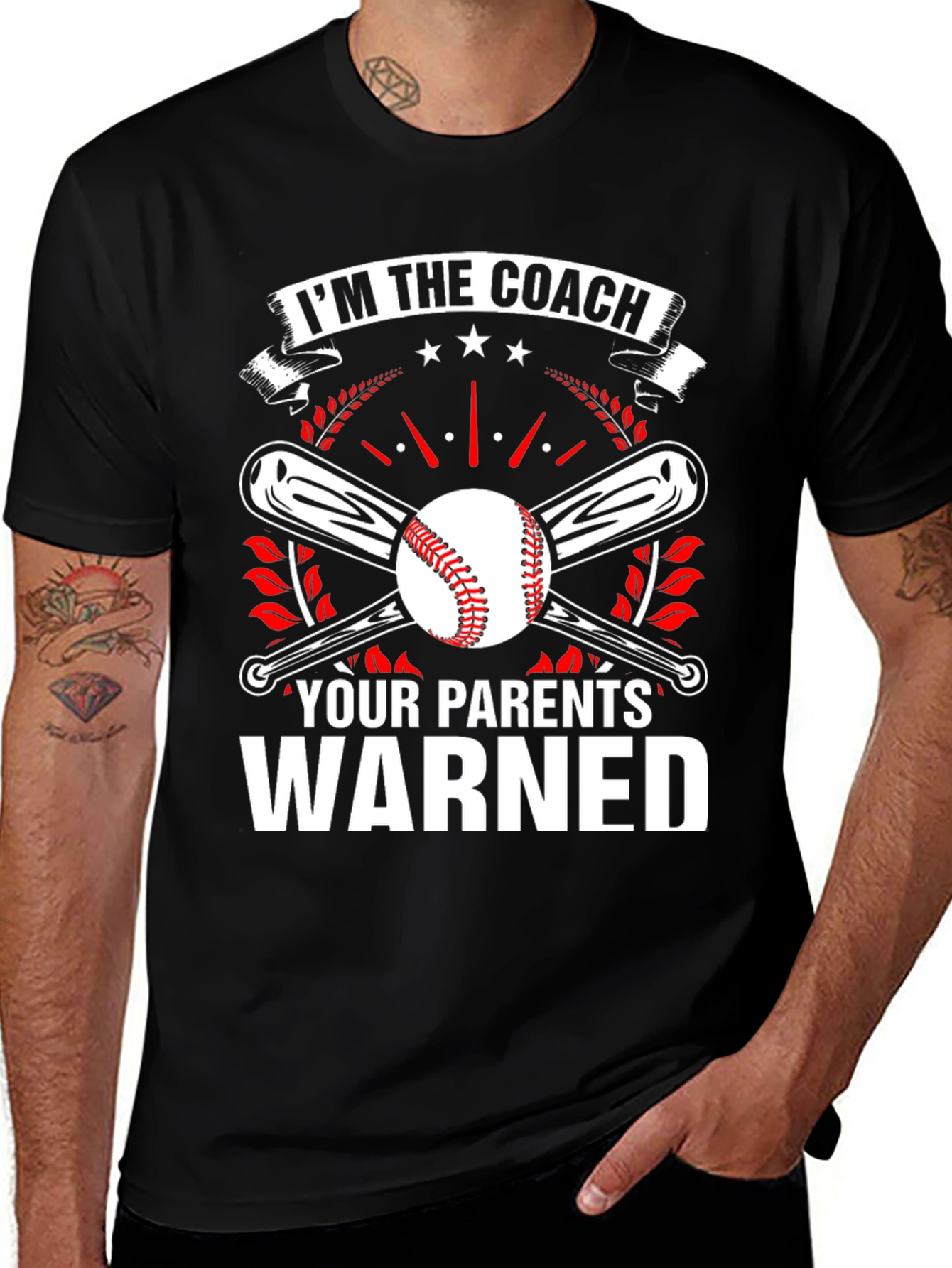 Variant 23 of I'm The Coach Your Parents Warned Baseball T-Shirt
