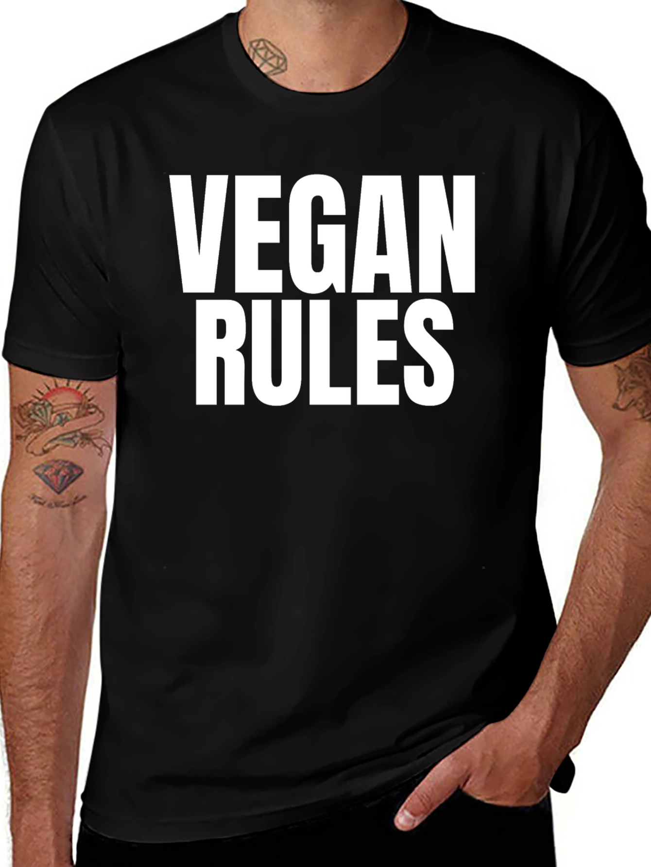 Variant 3 of Vegan Rules T-Shirt - Bold Vegan Statement Tee