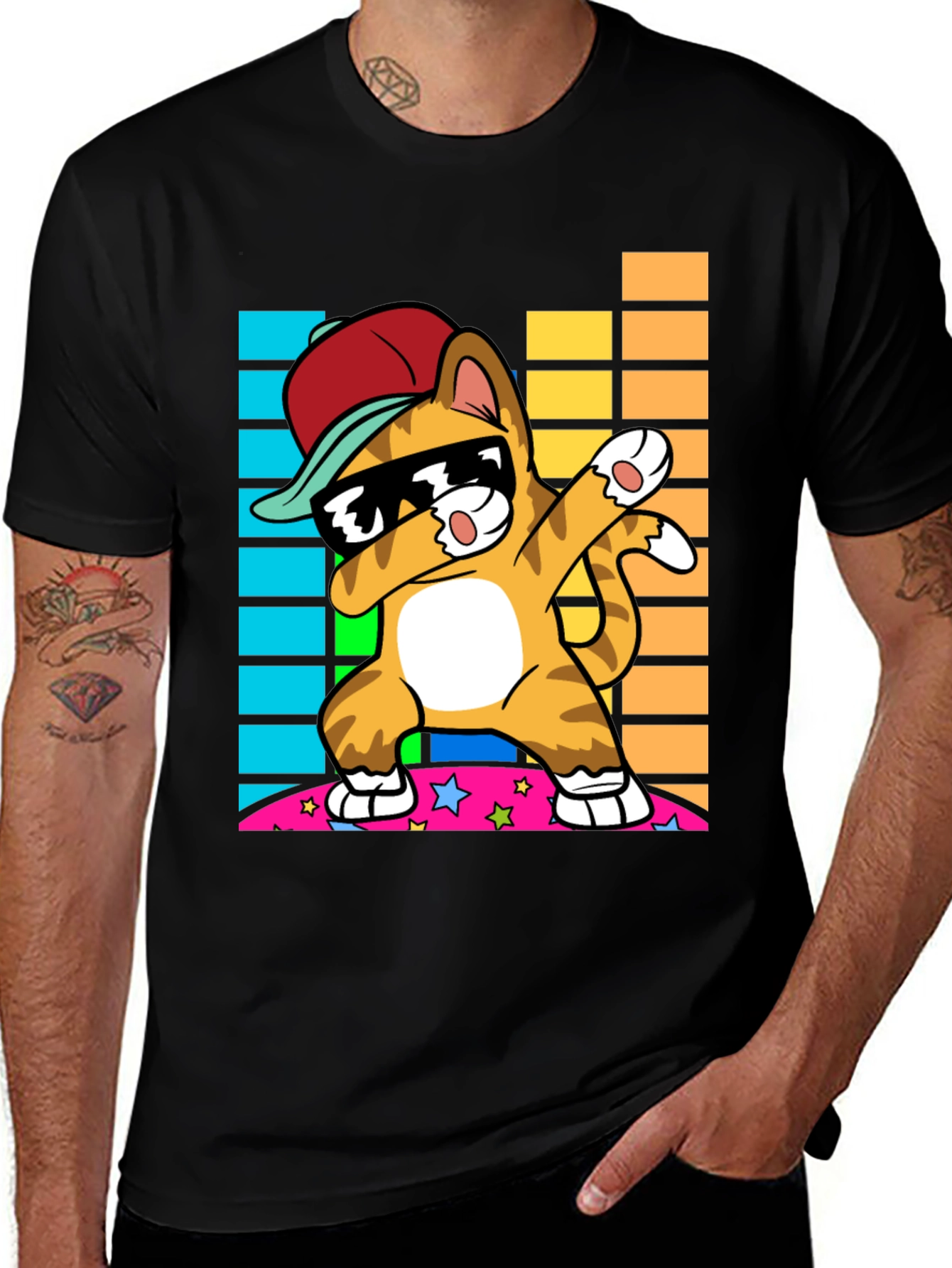 Variant 17 of Cool Cat Dabbing Graphic T-Shirt
