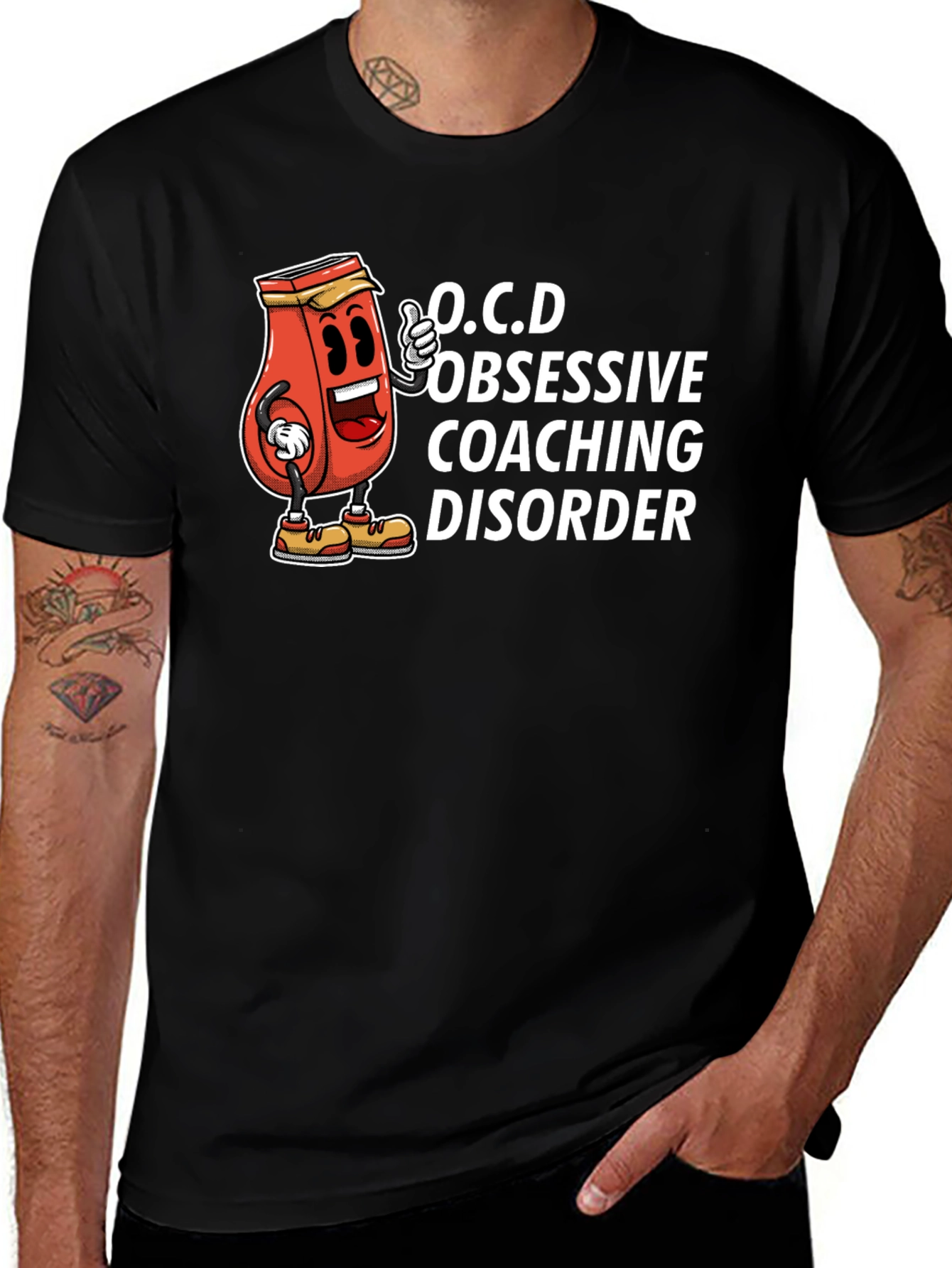 Variant 19 of OCD Obsessive Coaching Disorder Whistle Cartoon T-Shirt