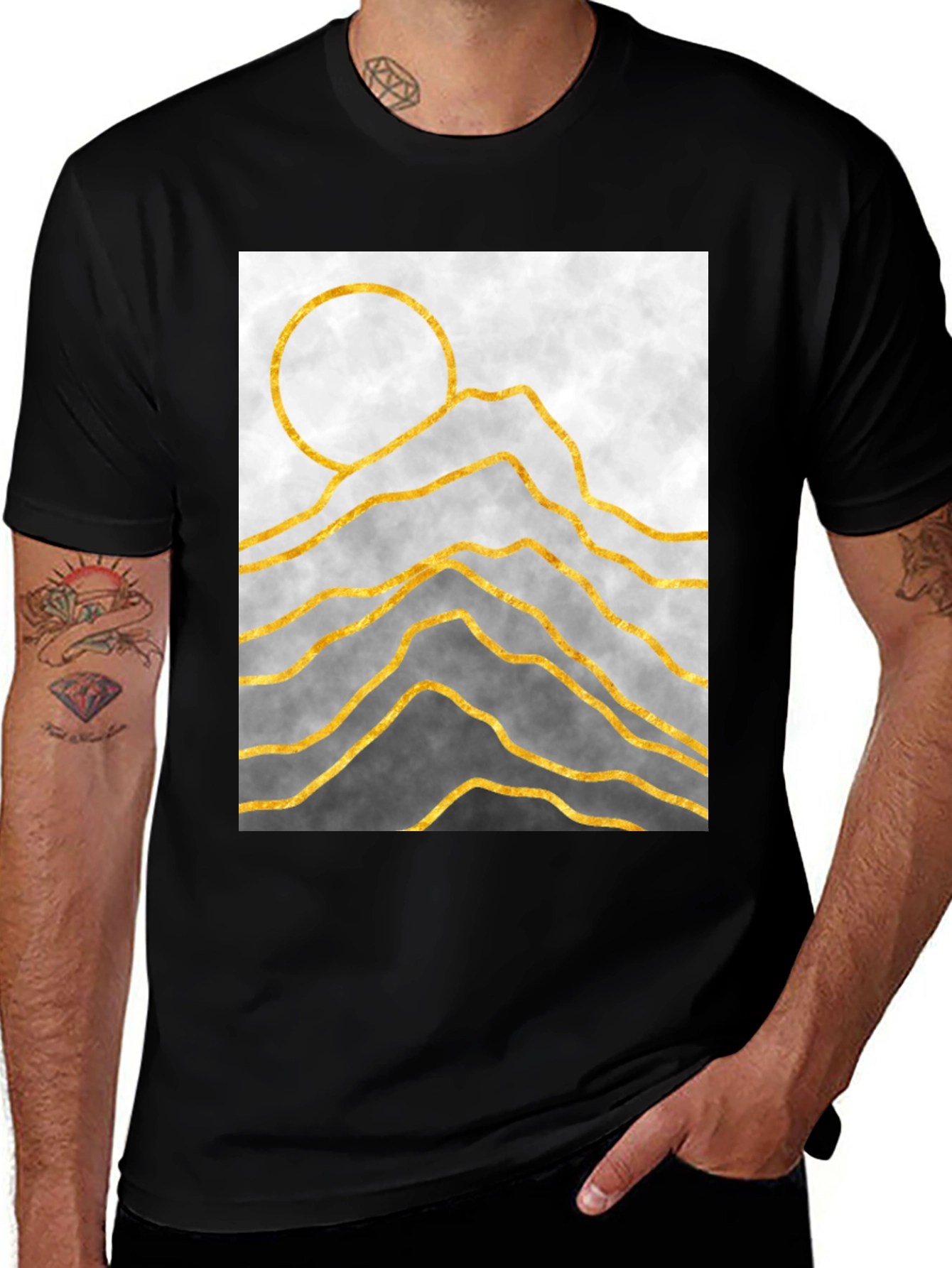Variant 22 of Abstract Mountain Graphic Tee - Modern Art T-Shirt