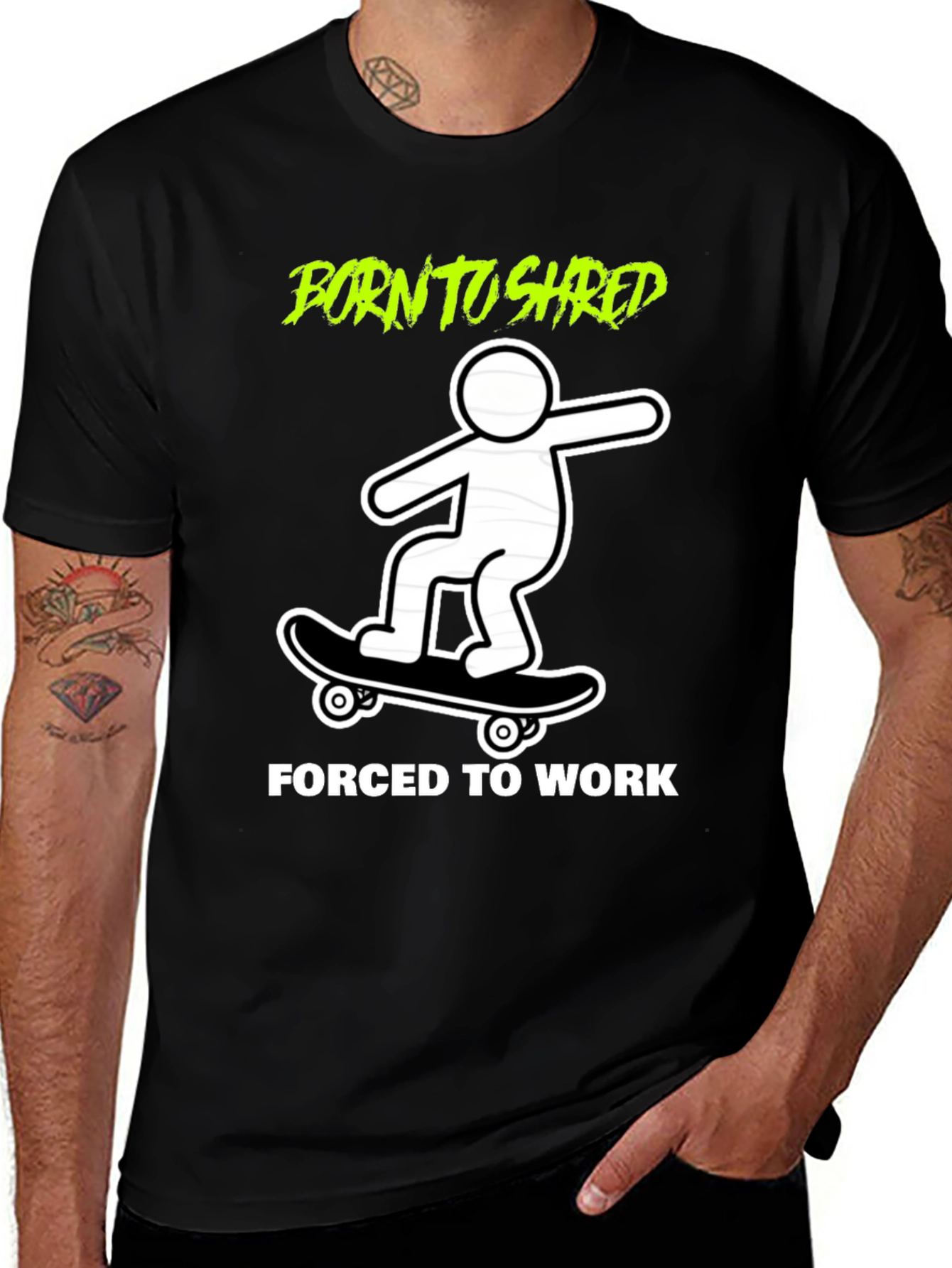 Variant 23 of Born to Shred Skateboard Graphic Tee