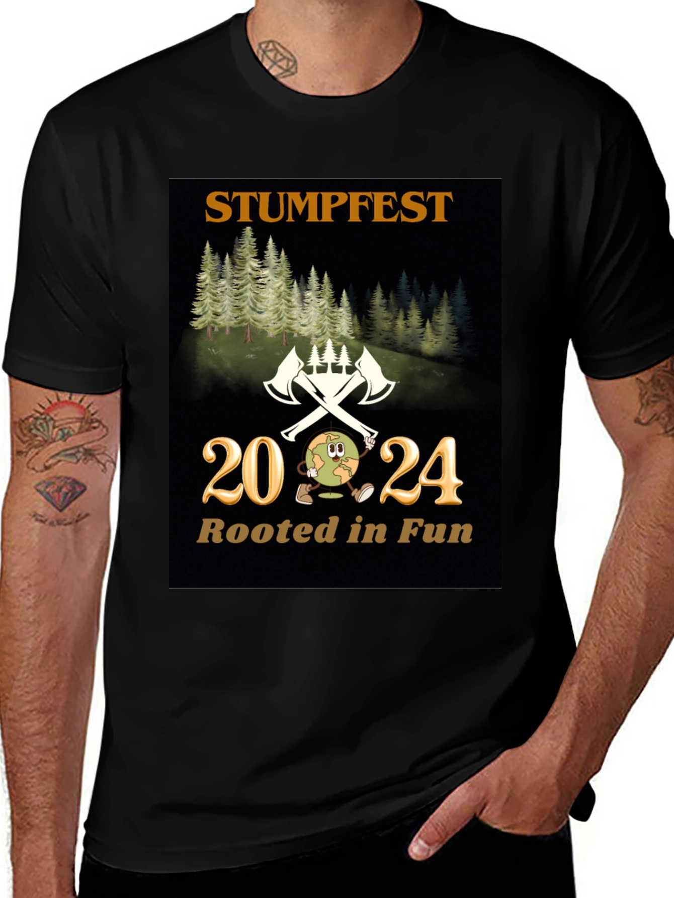 Black Stumpfest 2024 T-Shirt - Rooted in Fun! main image