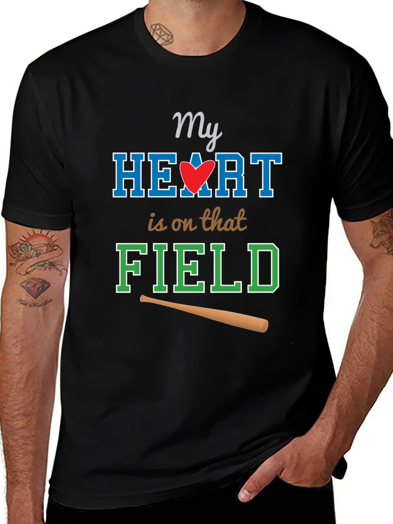 My Heart is on That Field Baseball T-Shirt