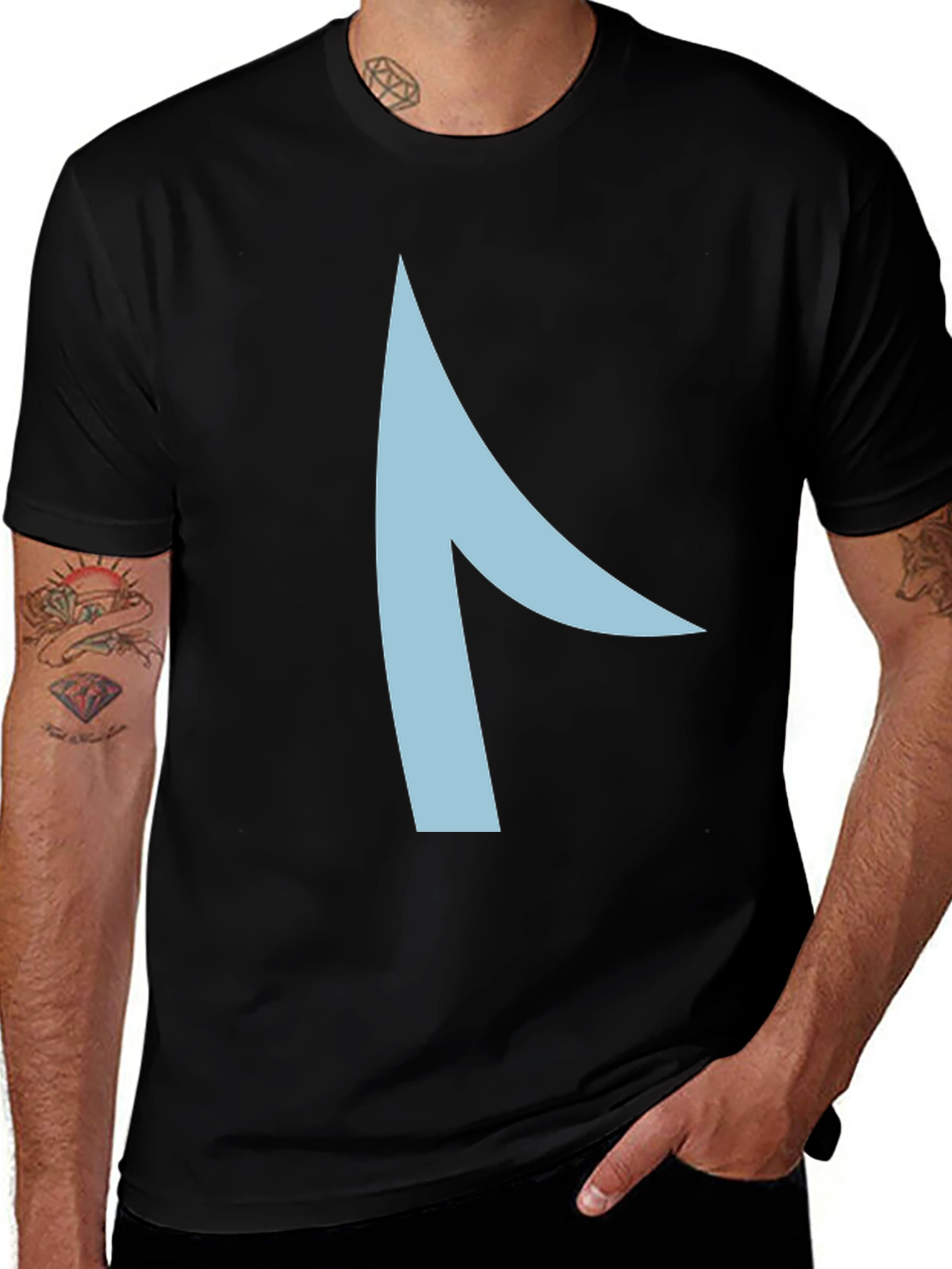 Variant 11 of Modern Graphic Tee - Asymmetrical Light Blue Design
