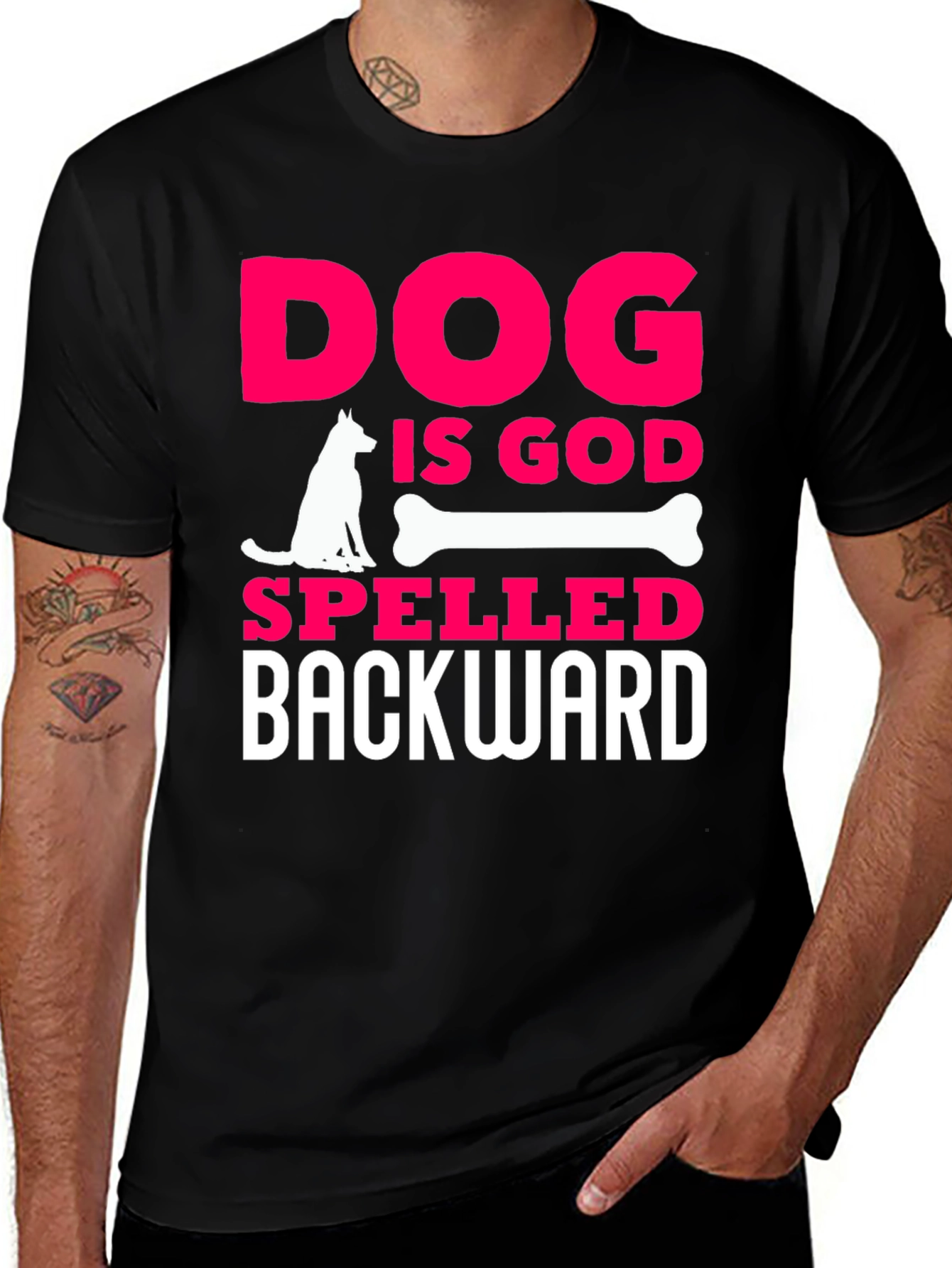 Variant 27 of Dog Is God Backwards Graphic T-Shirt
