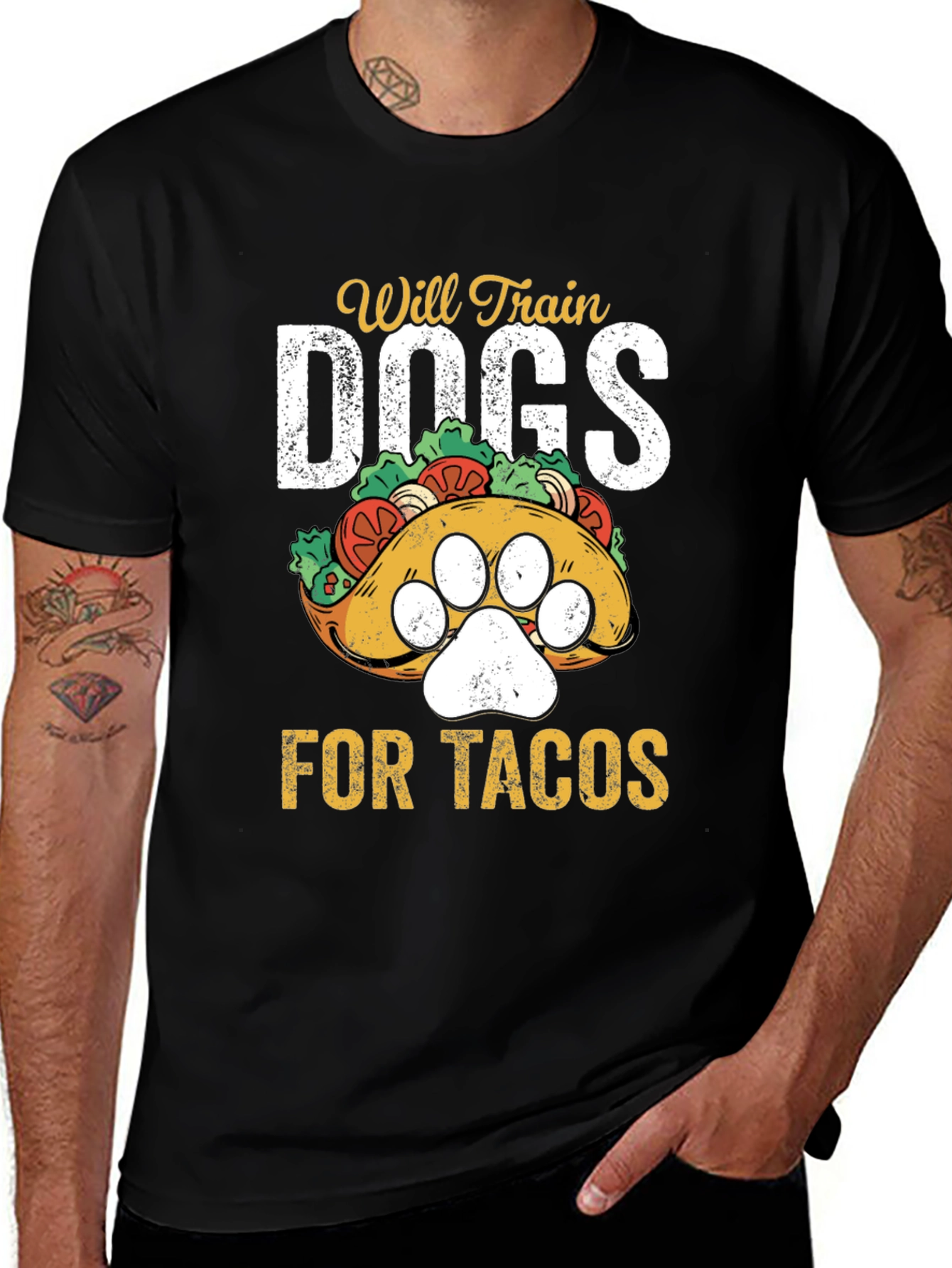 Variant 3 of Will Train Dogs for Tacos T-Shirt