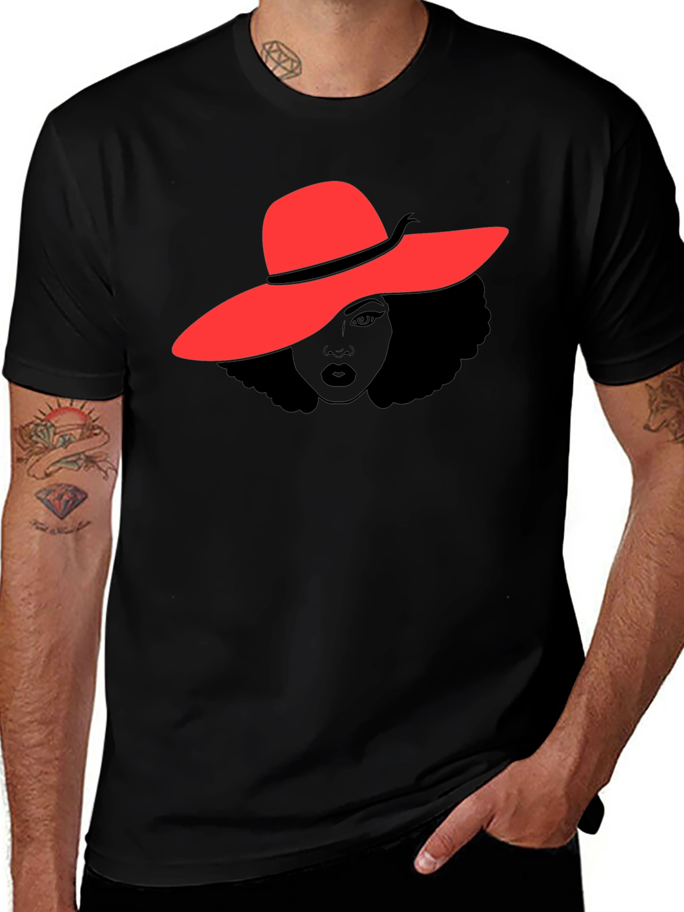Variant 30 of Red Hat Lady T-Shirt - Stylish Graphic Tee