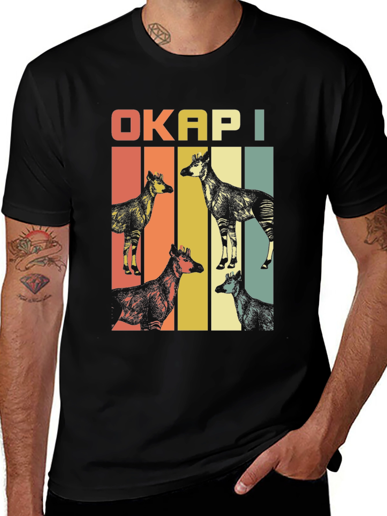Retro Okapi T-Shirt, Animal Lover Tee