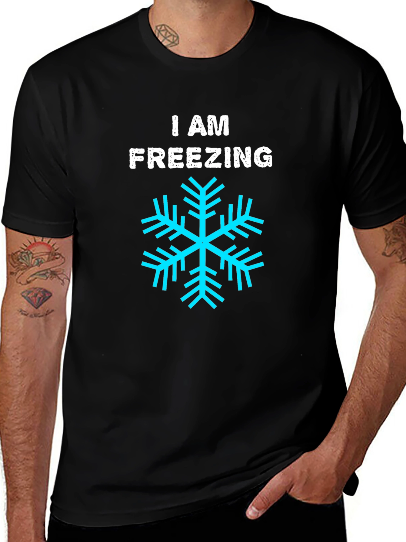 Variant 10 of I Am Freezing T-Shirt - Snowflake Graphic - Soft Cotton Tee