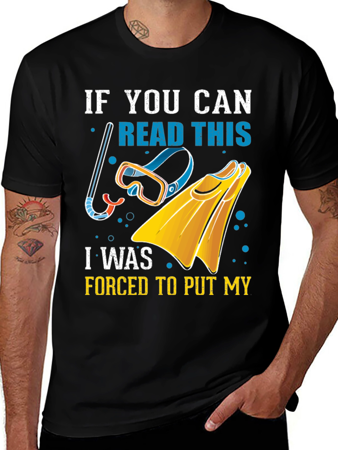 Variant 24 of Snorkel Gear T-Shirt - If You Can Read This Funny Dive Tee