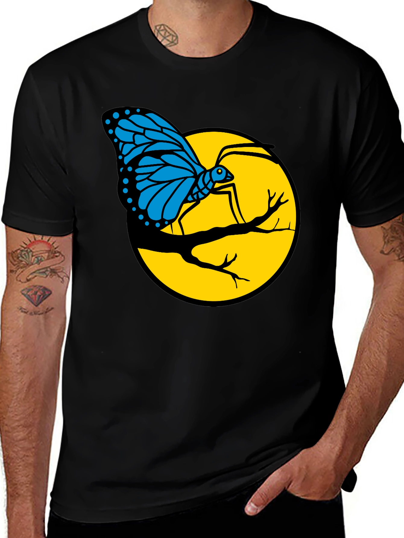 Variant 25 of Butterfly on Branch Graphic T-Shirt