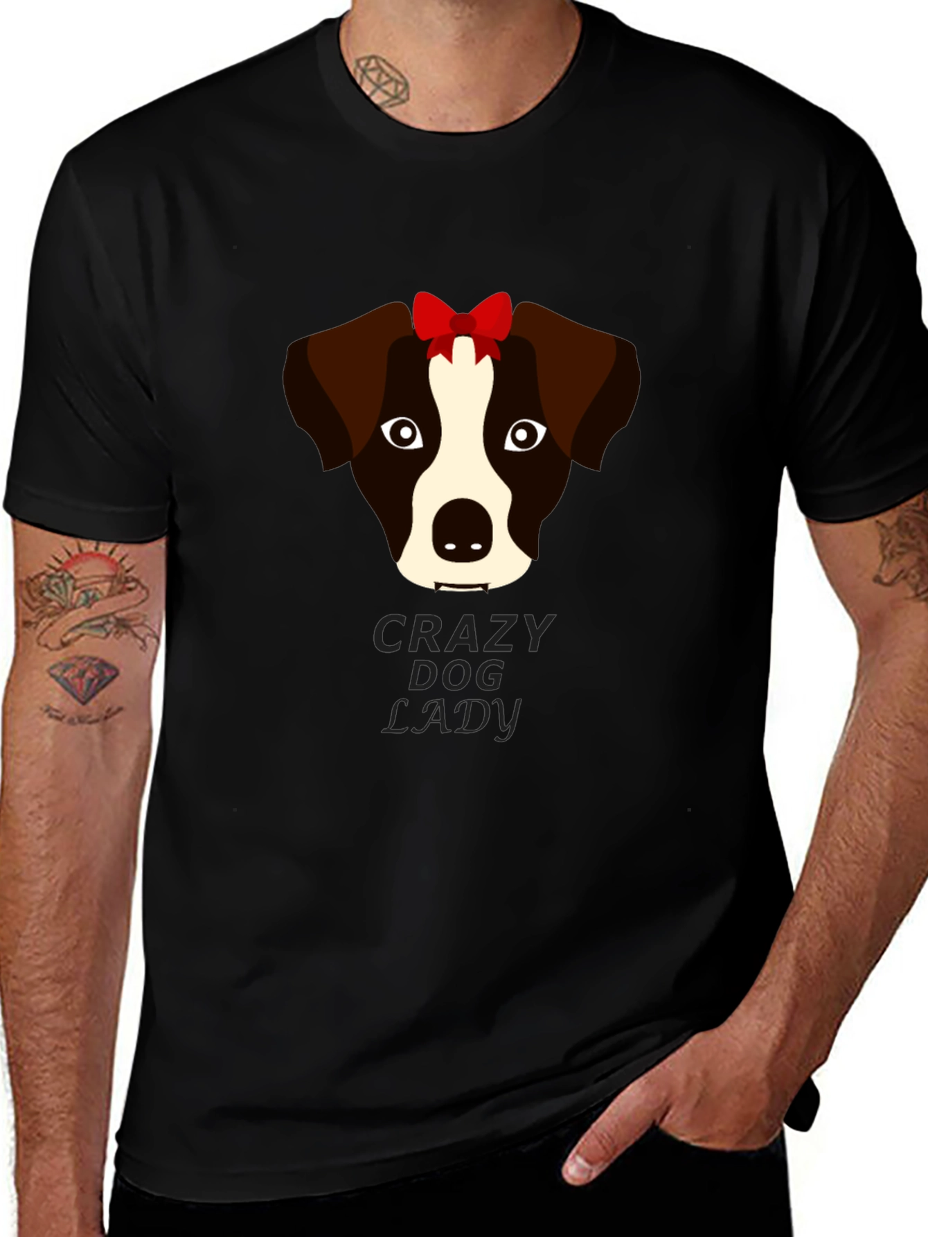 Variant 6 of Crazy Dog Lady Graphic Tee - Black Unisex T-Shirt