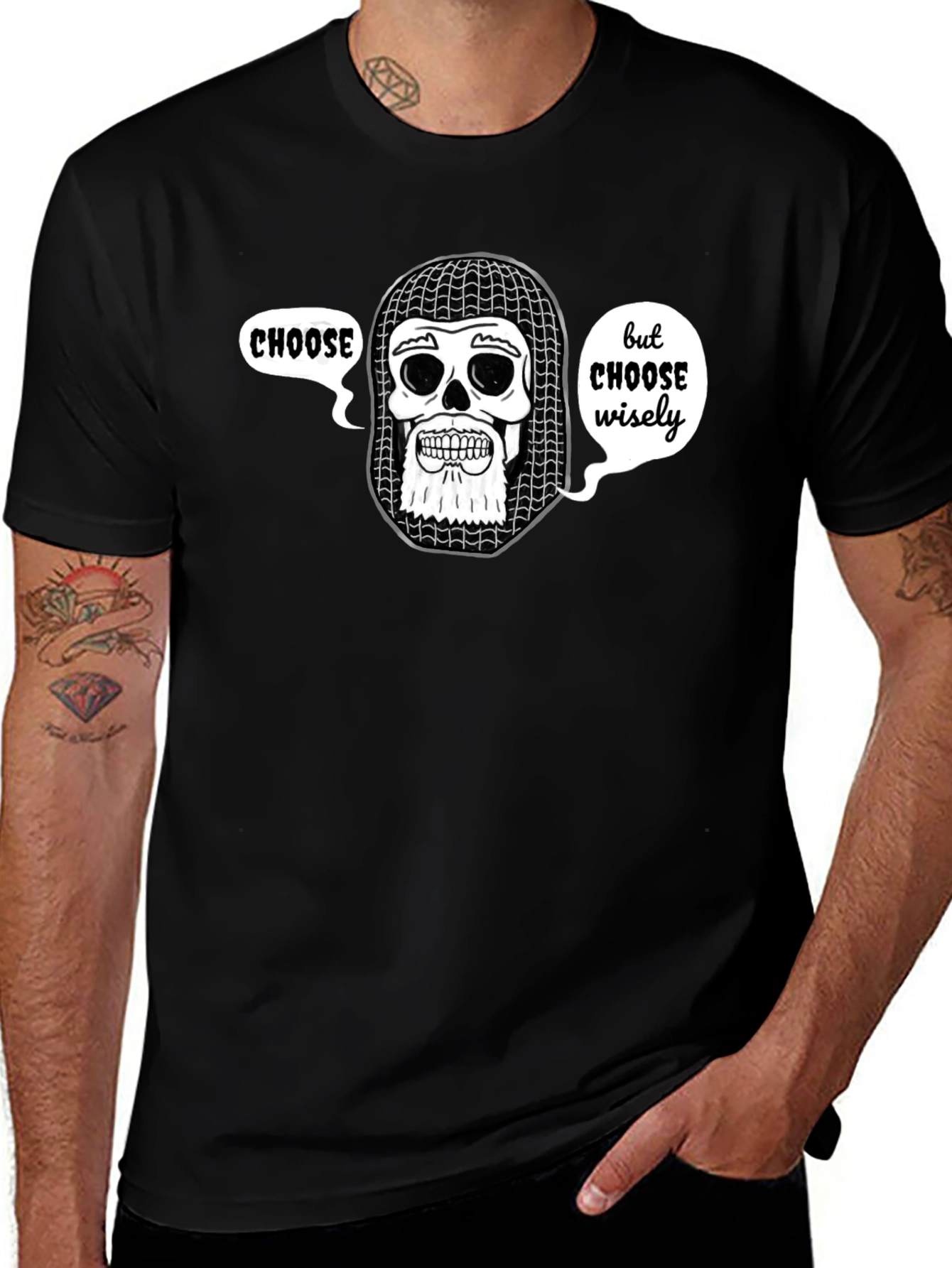 Choose Wisely T-Shirt - Funny Skeleton Knight Tee