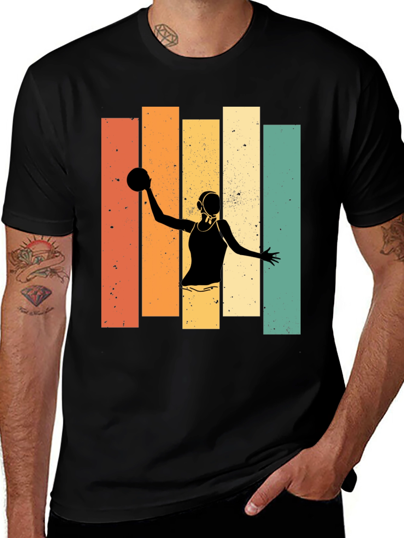 Variant 21 of Retro Water Polo Player Graphic T-Shirt